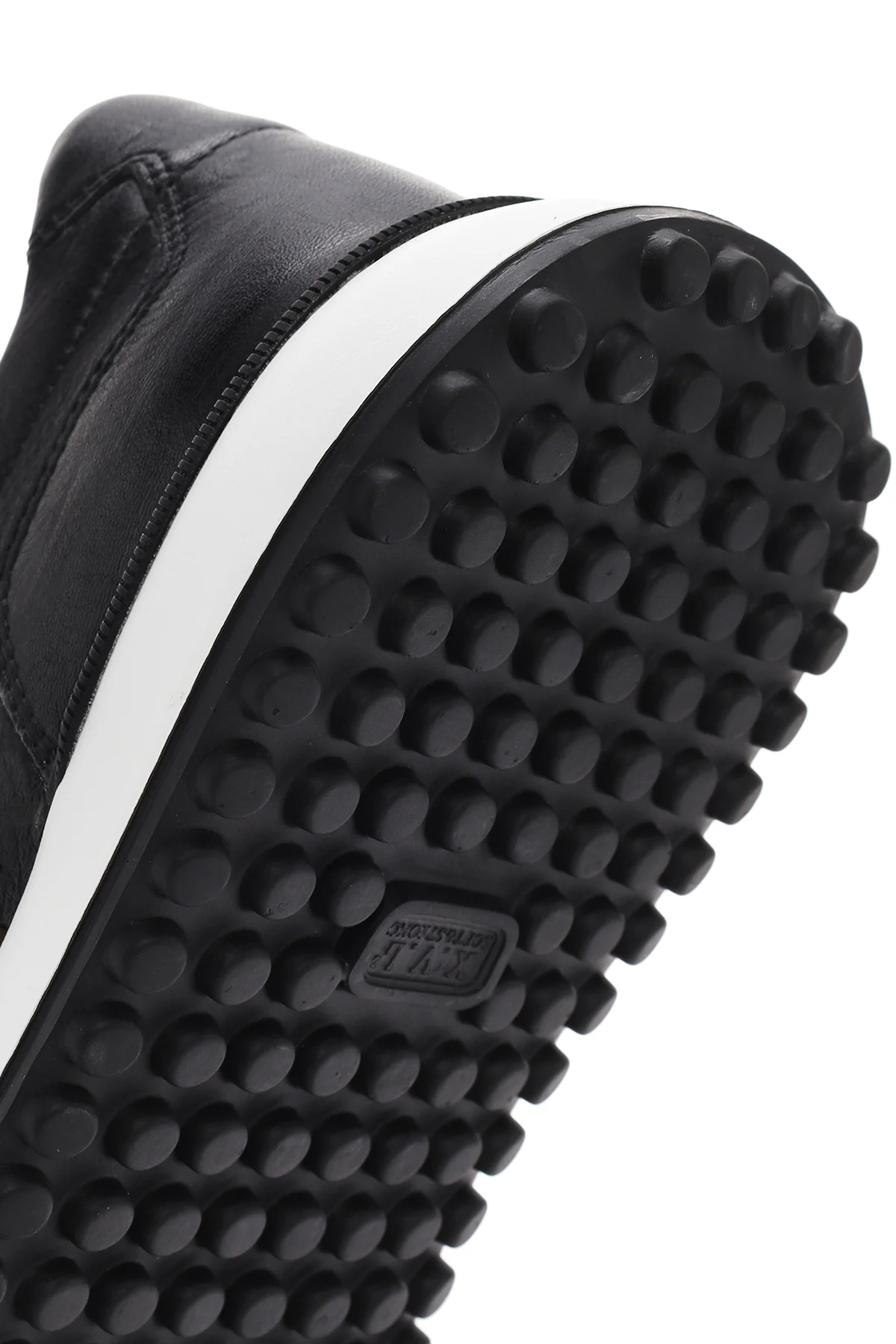 Erkek Siyah Bağcıklı Kalın Tabanlı Deri Sneaker - Image 8