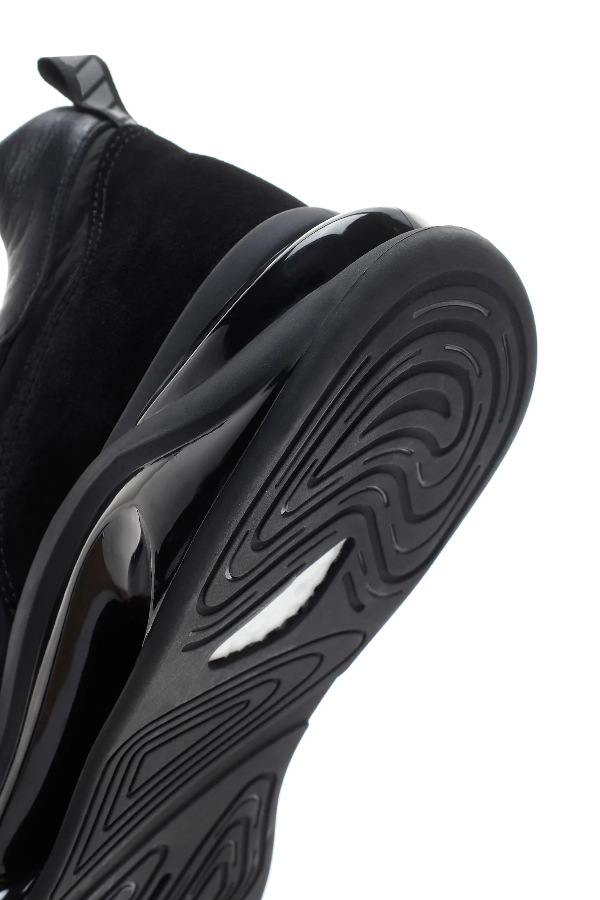 Erkek Siyah Bağcıklı Kalın Tabanlı Deri Sneaker - Image 8