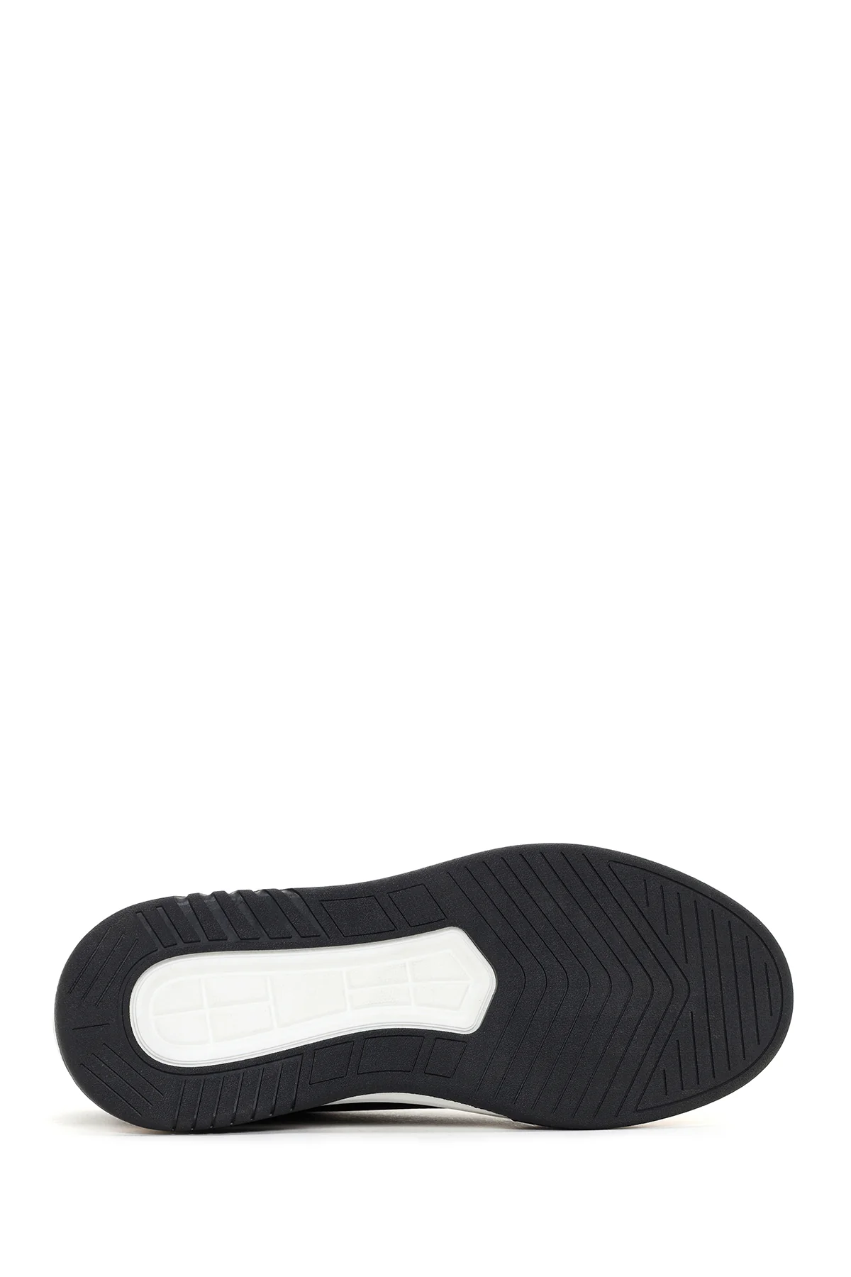 Erkek Siyah Bağcıklı Kalın Tabanlı Deri Sneaker - Image 4