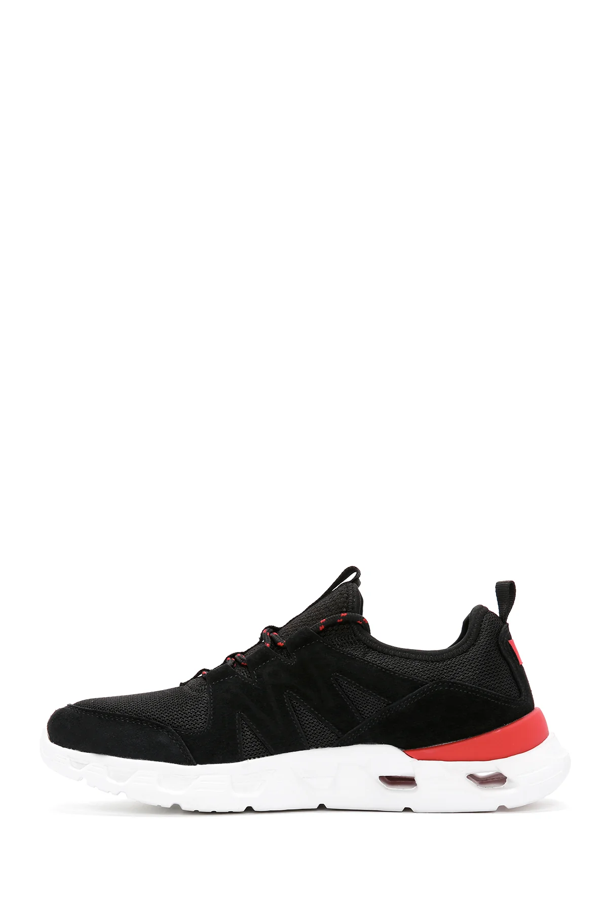 Erkek Siyah Bağcıklı Kalın Tabanlı Deri Sneaker - Image 2