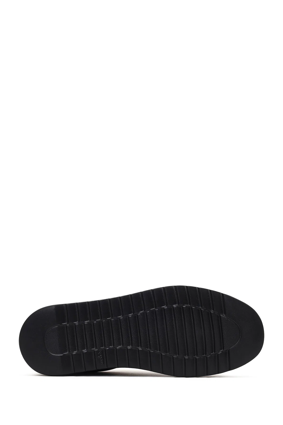 Erkek Siyah Bağcıklı Kalın Tabanlı Deri Sneaker - Image 4