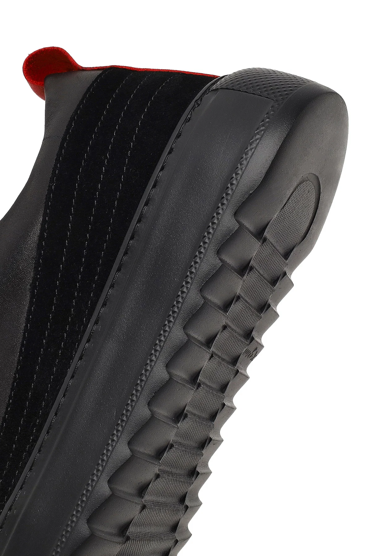Erkek Siyah Bağcıklı Kalın Tabanlı Deri Sneaker - Image 8