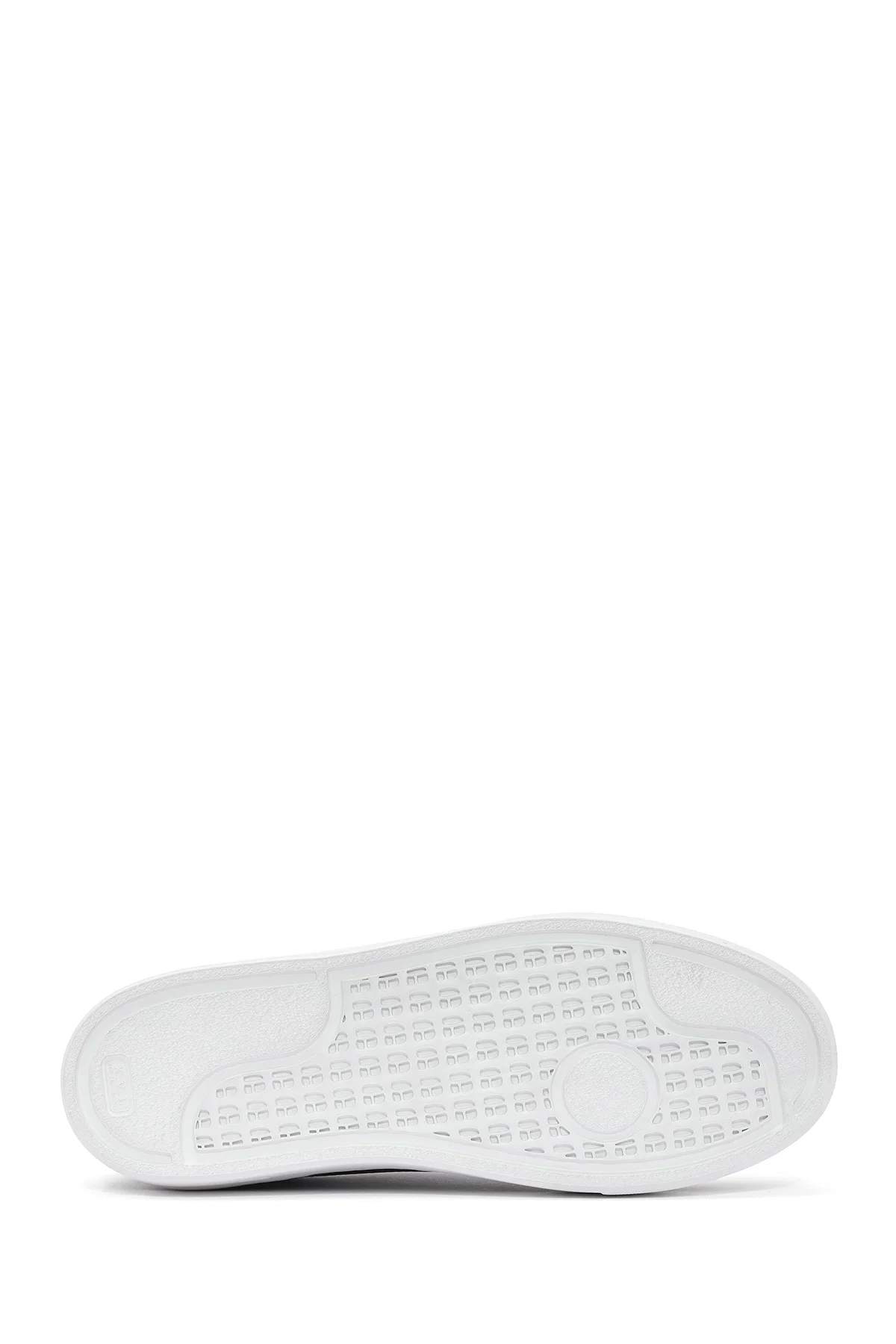 Erkek Siyah Bağcıklı Kalın Tabanlı Deri Sneaker - Image 4