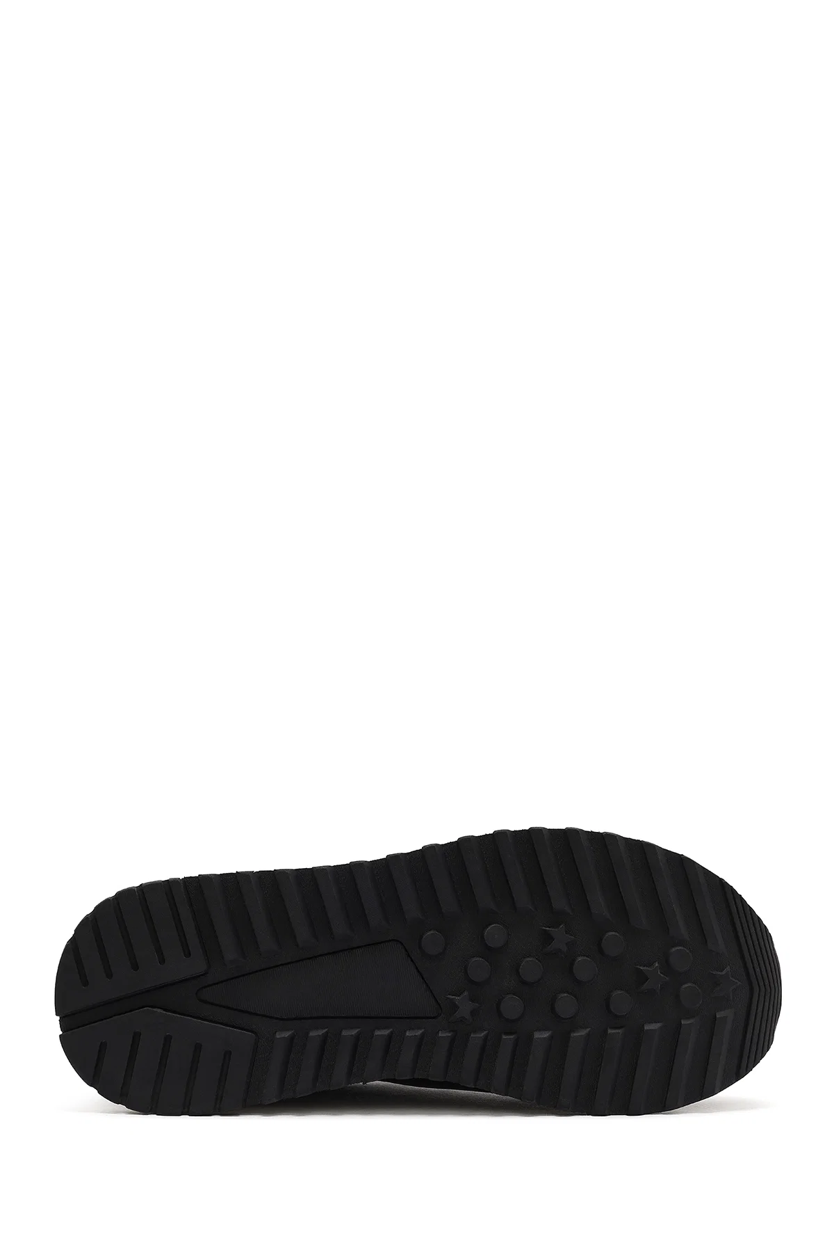 Erkek Siyah Bağcıklı Kalın Tabanlı Deri Sneaker - Image 4