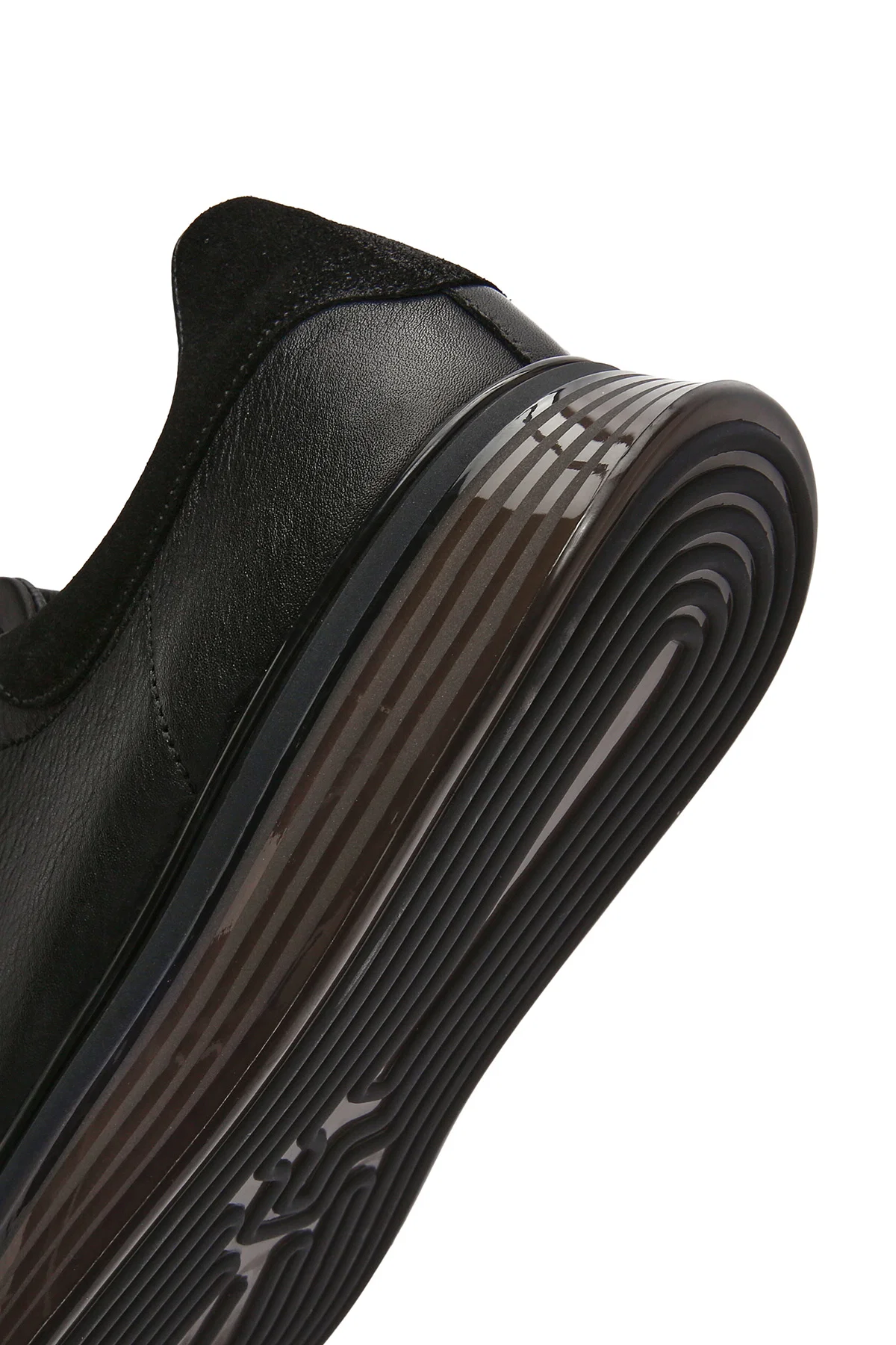 Erkek Siyah Bağcıklı Kalın Tabanlı Deri Sneaker - Image 8