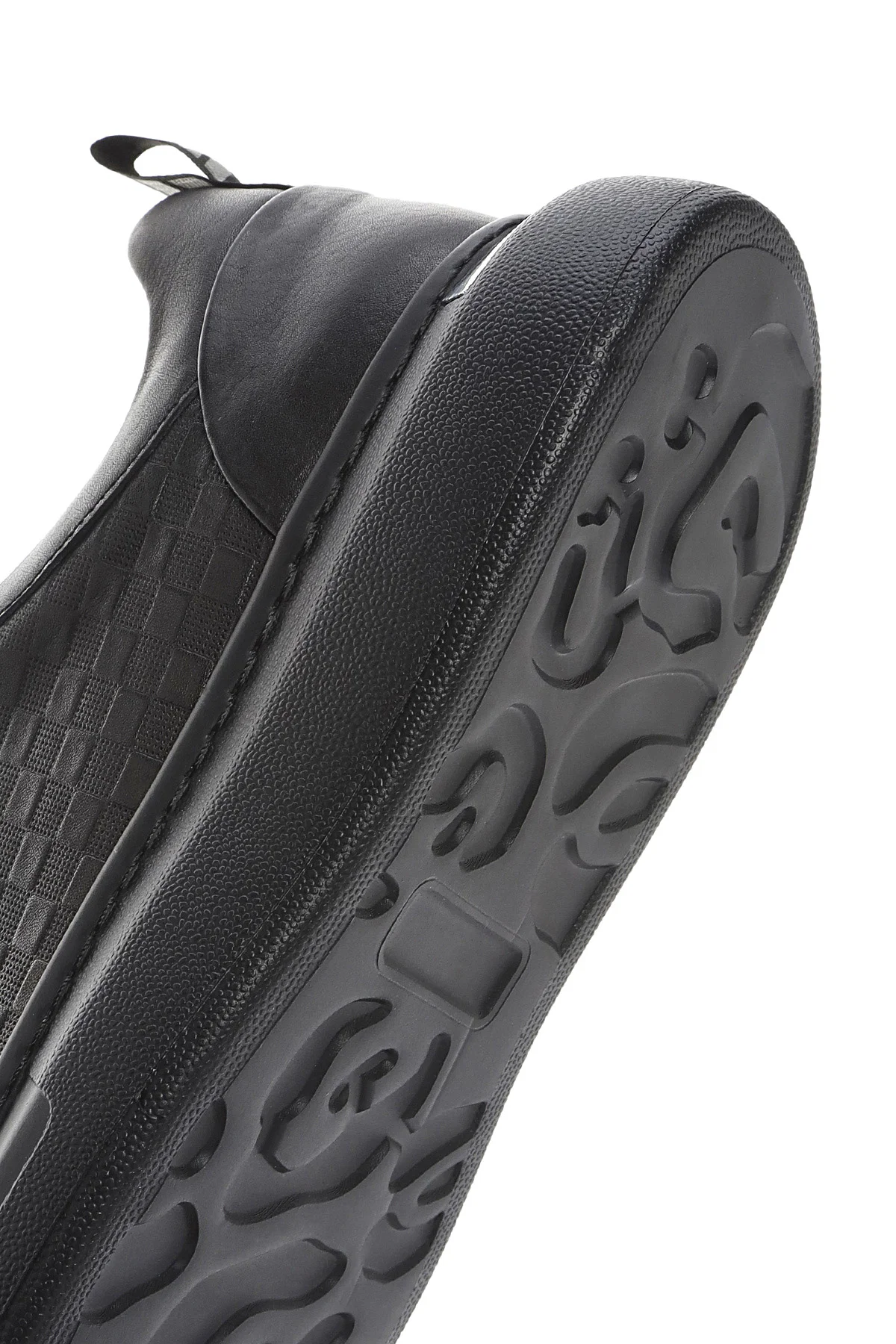 Erkek Siyah Bağcıklı Kalın Tabanlı Deri Sneaker - Image 9
