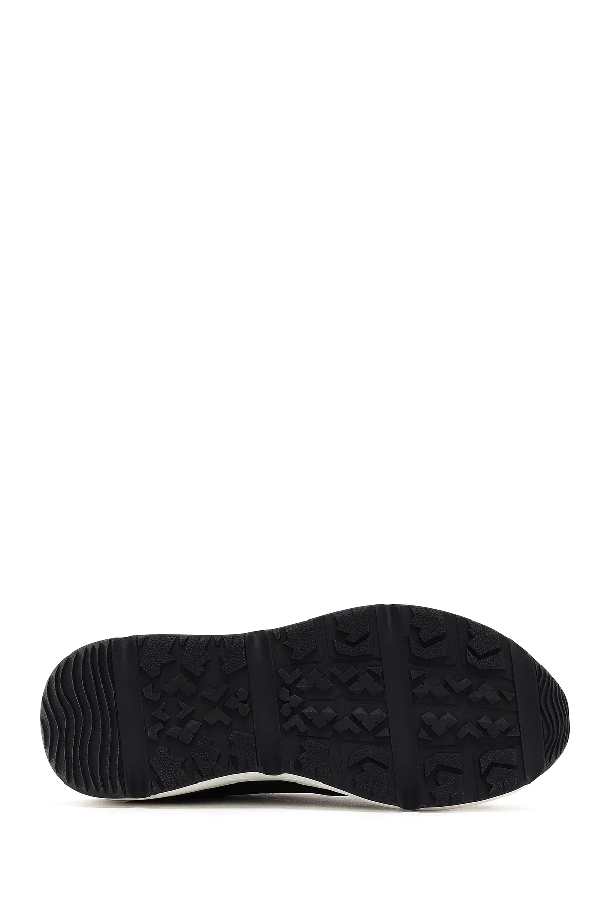 Erkek Siyah Bağcıklı Kalın Tabanlı Deri Sneaker - Image 4