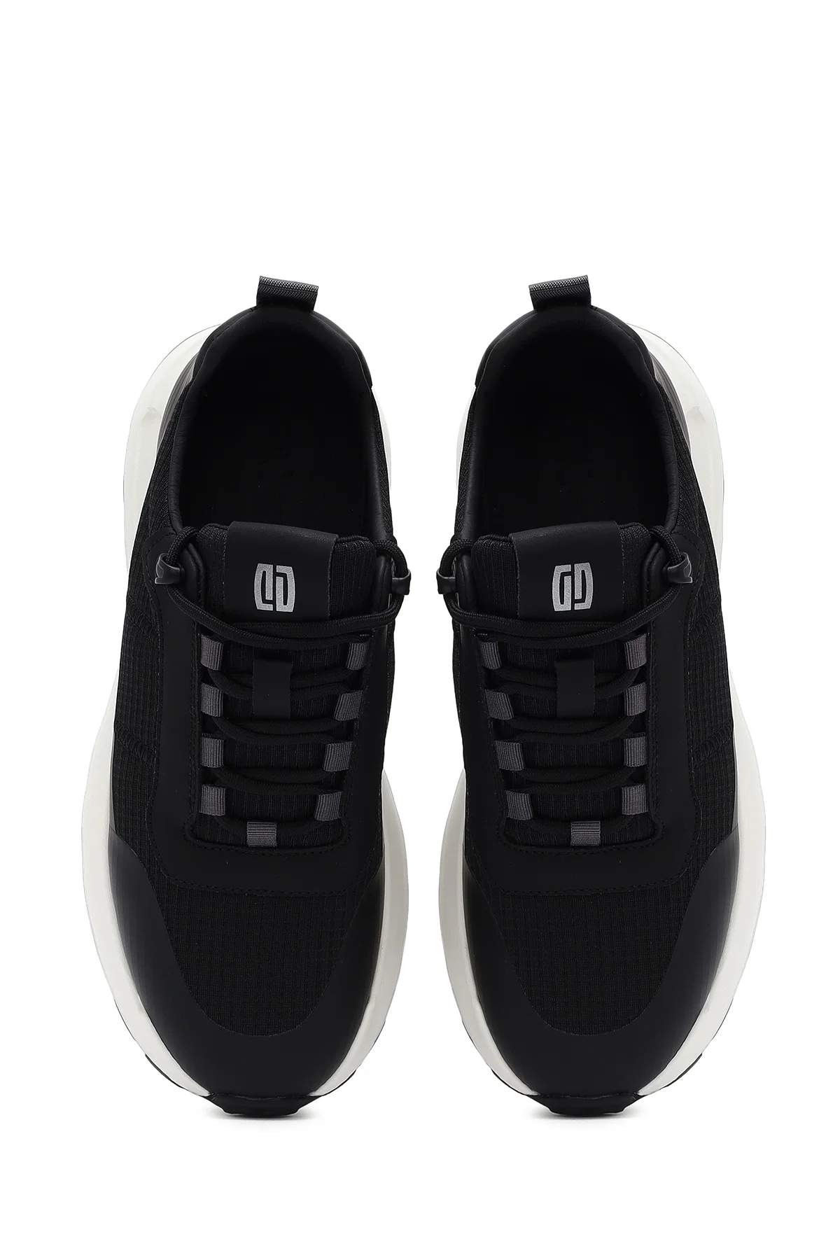 Erkek Siyah Bağcıklı Kalın Tabanlı Deri Sneaker - Image 7