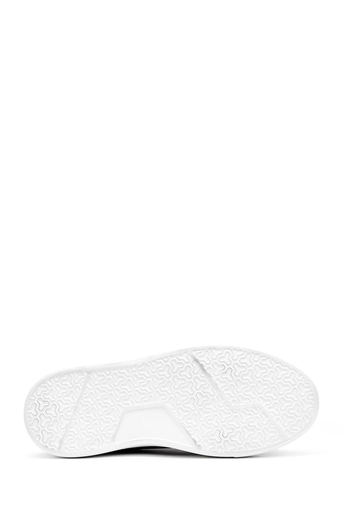 Erkek Siyah Bağcıklı Kalın Tabanlı Deri Sneaker - Image 4