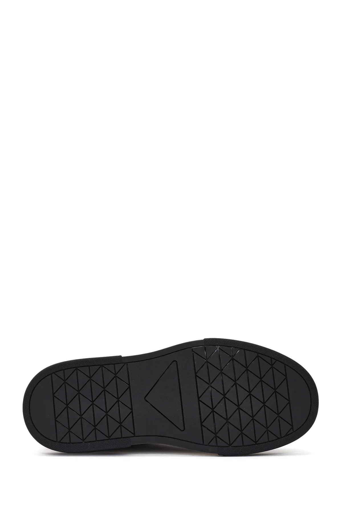 Erkek Siyah Bağcıklı Kalın Tabanlı Deri Sneaker - Image 4
