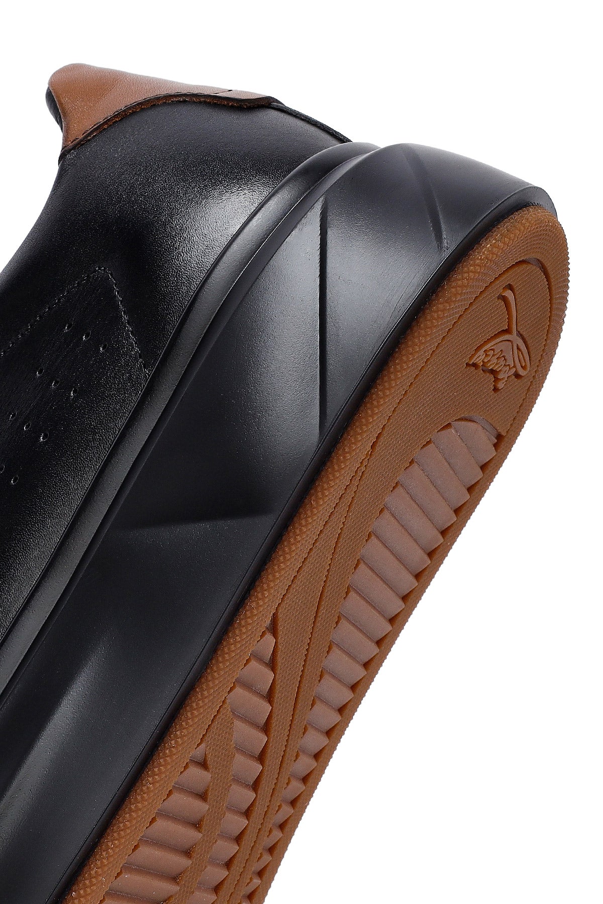 Erkek Siyah Bağcıklı Kalın Tabanlı Deri Sneaker - Image 8
