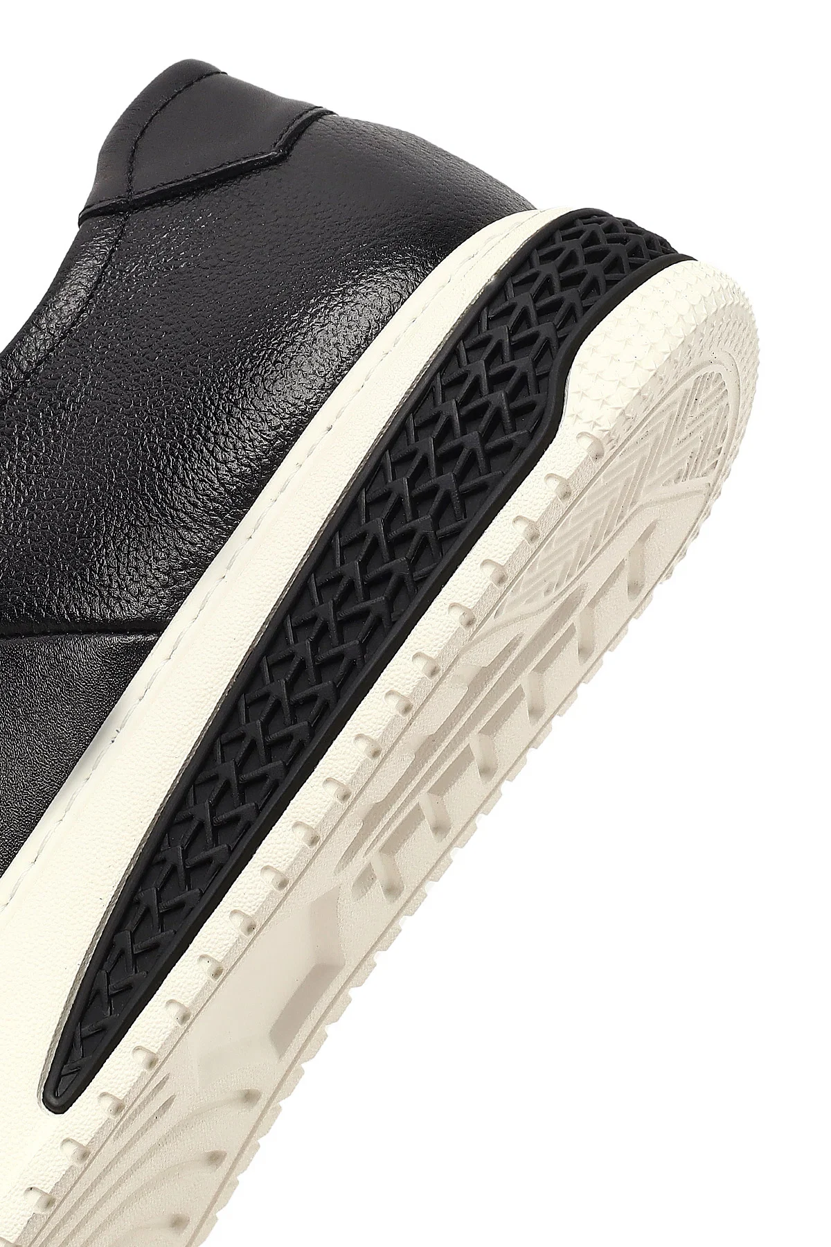 Erkek Siyah Bağcıklı Kalın Tabanlı Deri Sneaker - Image 8