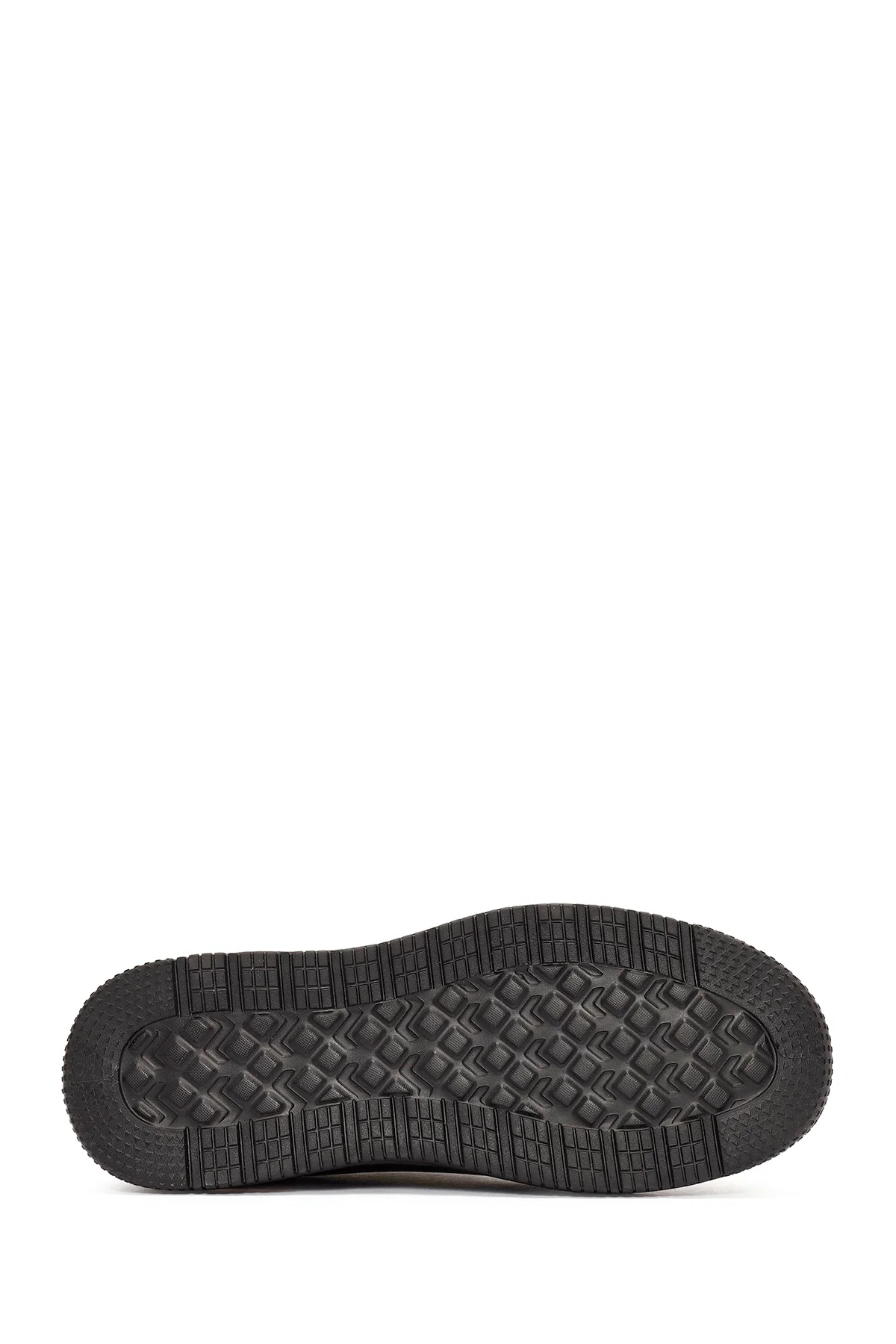 Erkek Siyah Bağcıklı Kalın Tabanlı Deri Sneaker - Image 4