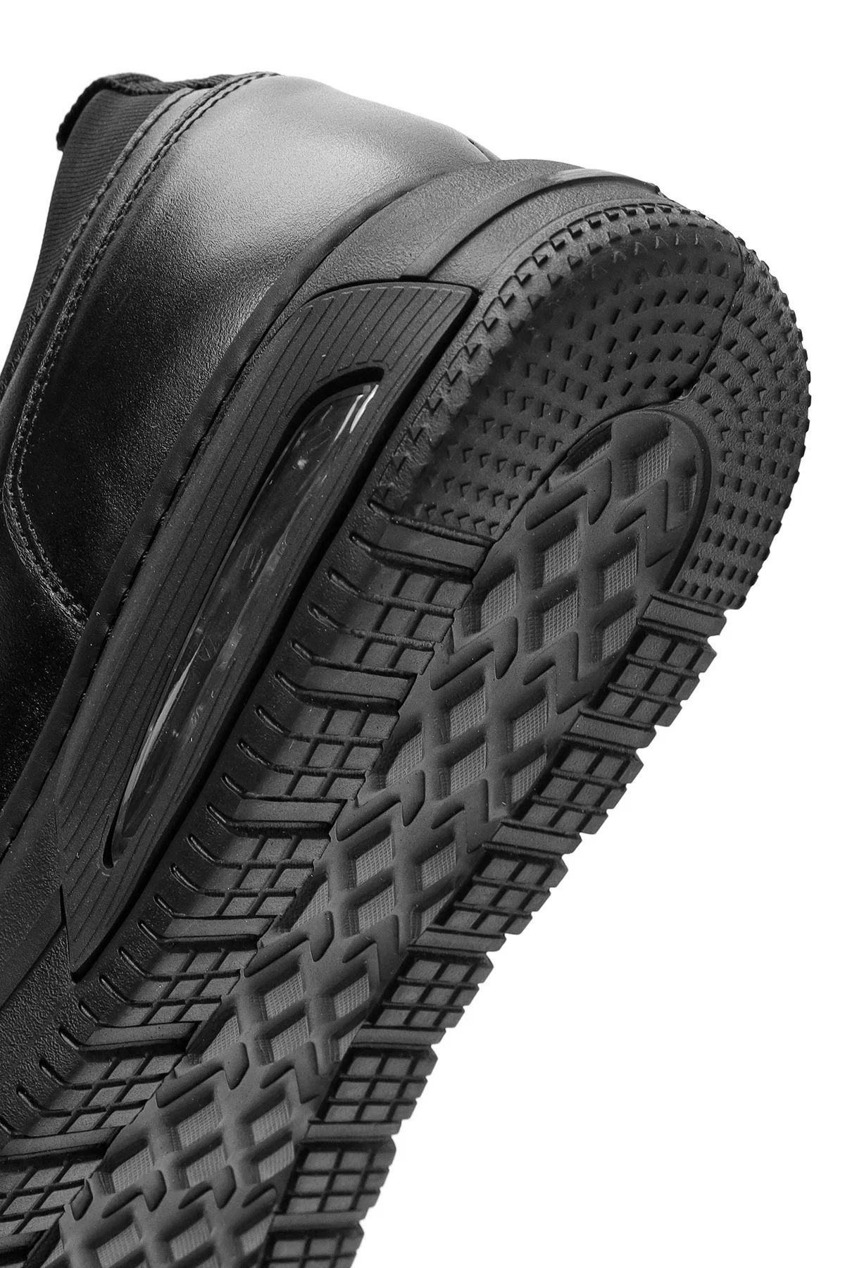 Erkek Siyah Bağcıklı Kalın Tabanlı Deri Sneaker - Image 8