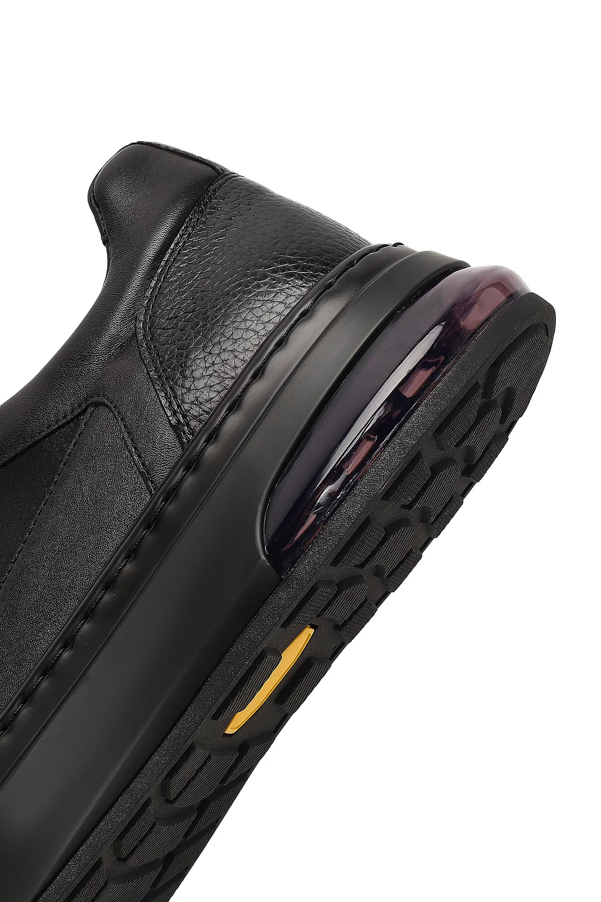 Erkek Siyah Bağcıklı Kalın Tabanlı Deri Sneaker - Image 8