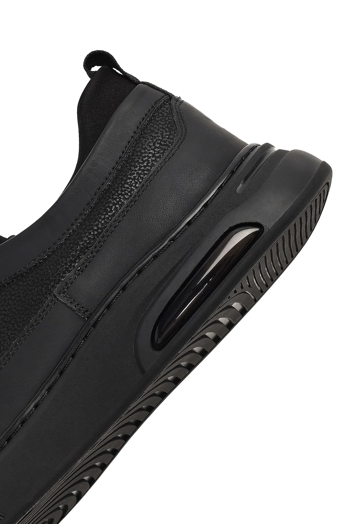 Erkek Siyah Bağcıklı Kalın Tabanlı Deri Sneaker - Image 8