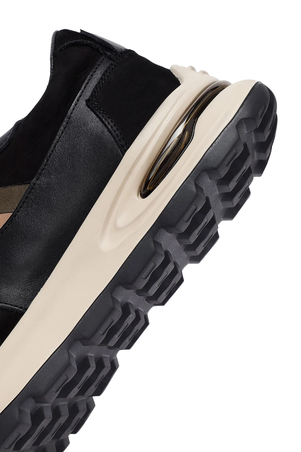 Erkek Siyah Bağcıklı Kalın Tabanlı Deri Sneaker - Image 8