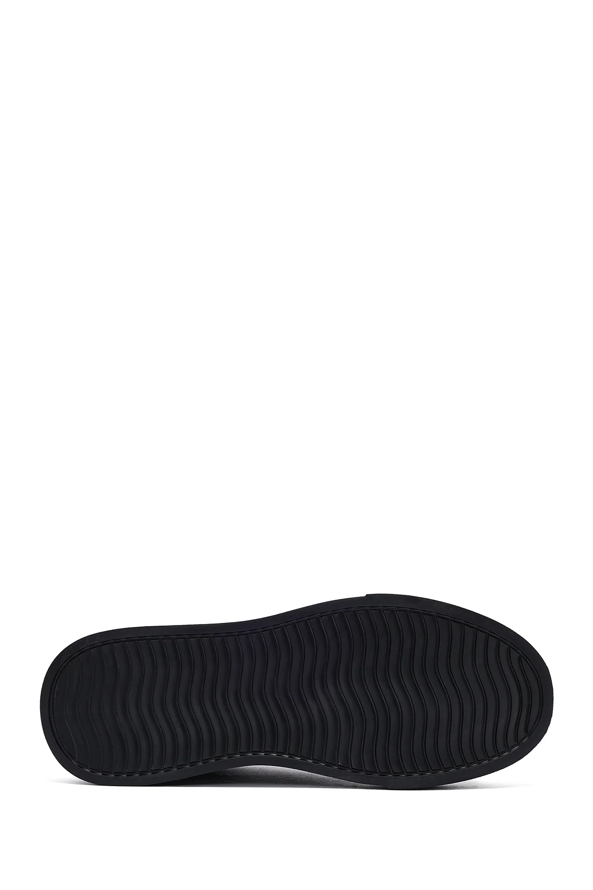 Erkek Siyah Bağcıklı Kalın Tabanlı Deri Sneaker - Image 5