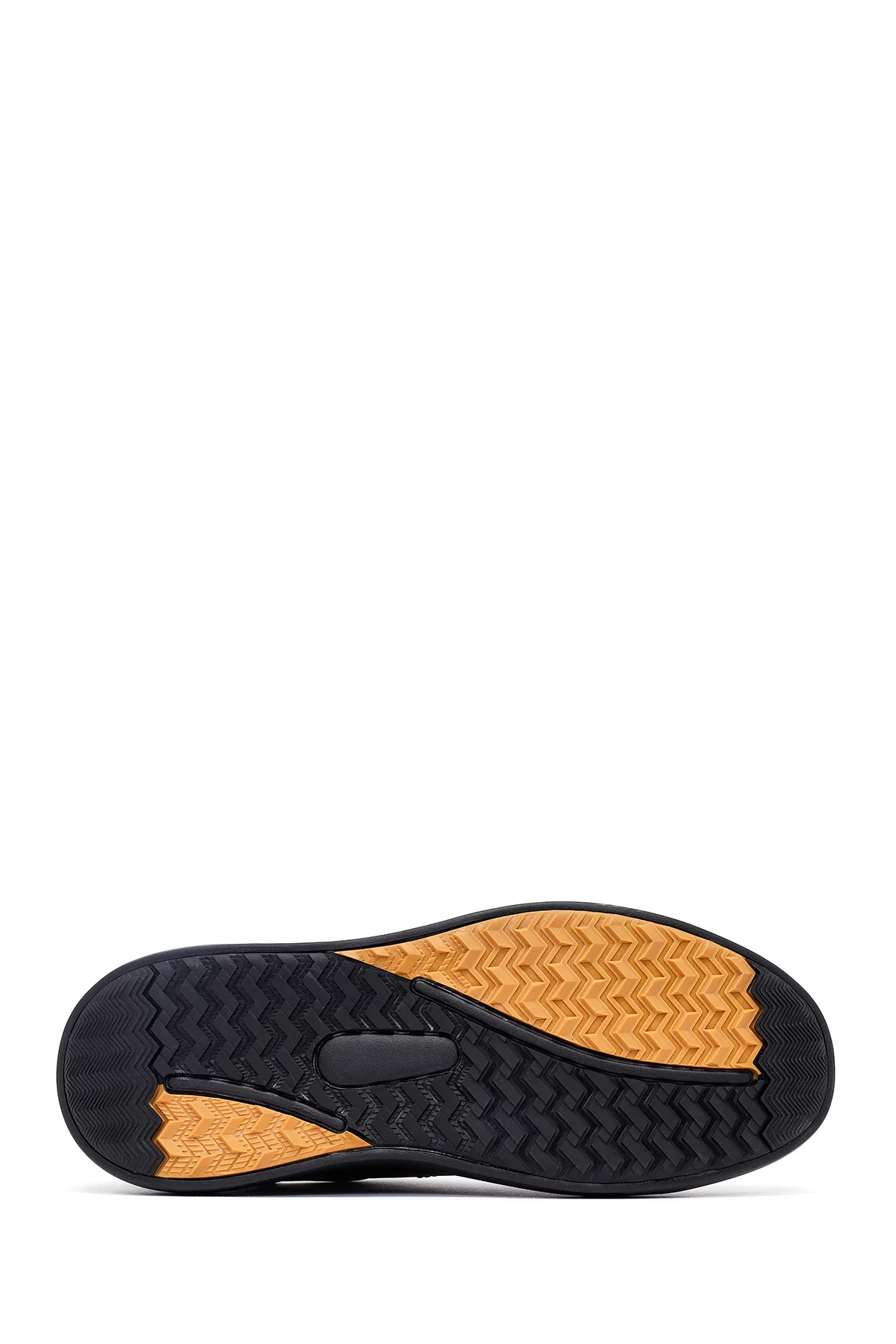 Erkek Siyah Bağcıklı Kalın Tabanlı Deri Sneaker - Image 4