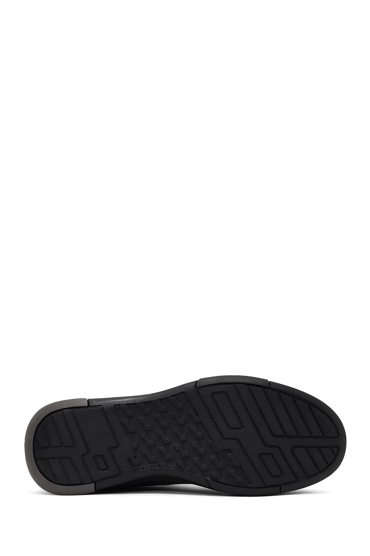 Erkek Siyah Bağcıklı Kalın Tabanlı Deri Sneaker - Image 4