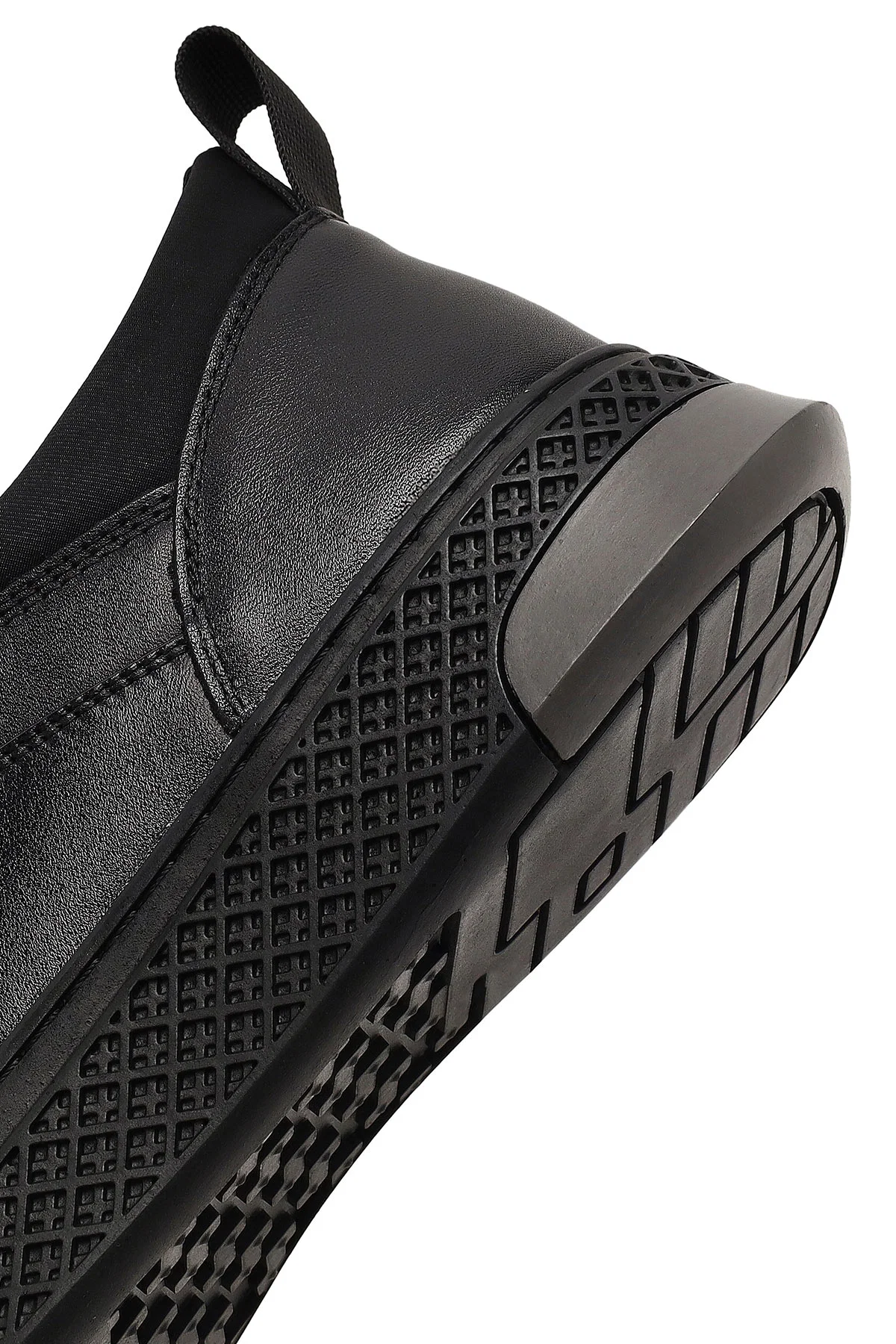 Erkek Siyah Bağcıklı Kalın Tabanlı Deri Sneaker - Image 8