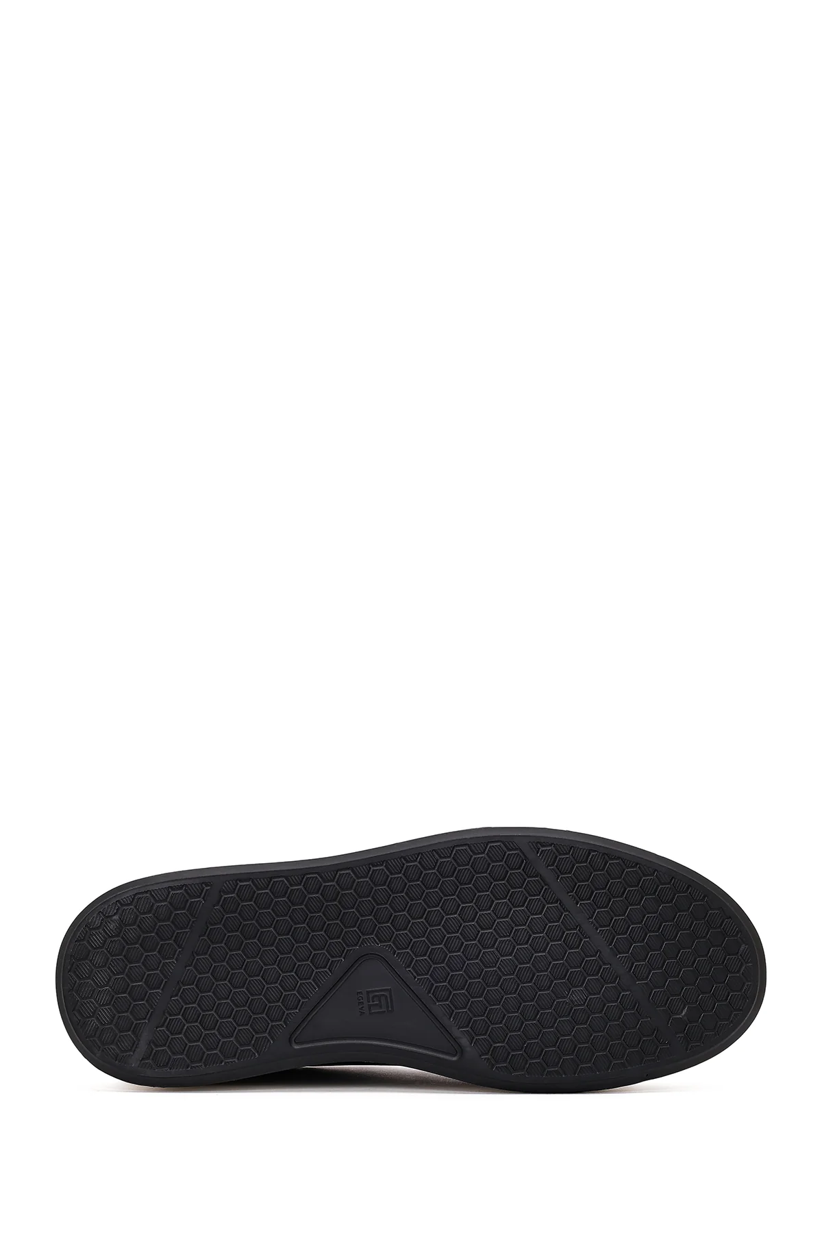 Erkek Siyah Bağcıklı Kalın Tabanlı Deri Sneaker - Image 5