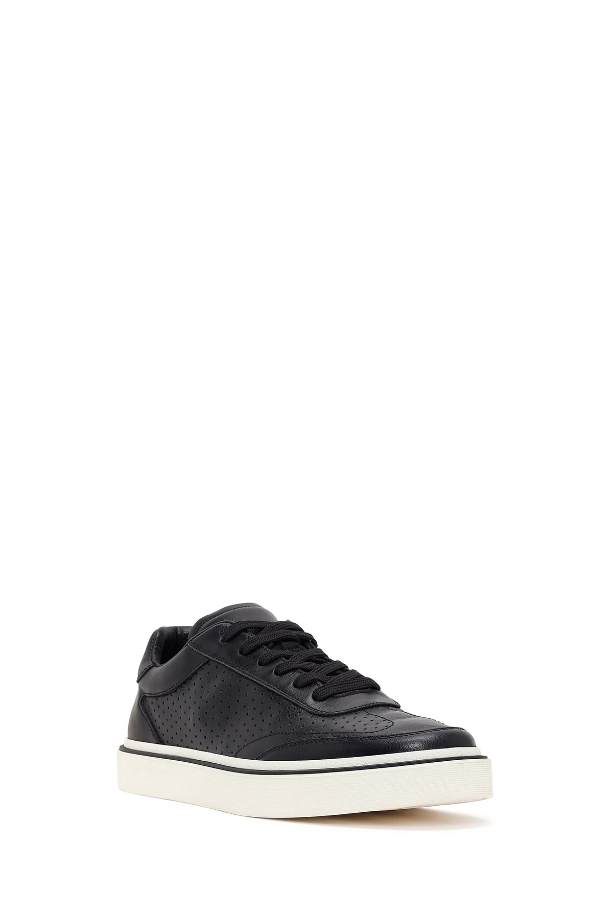 Erkek Siyah Bağcıklı Kalın Tabanlı Deri Sneaker - Image 7