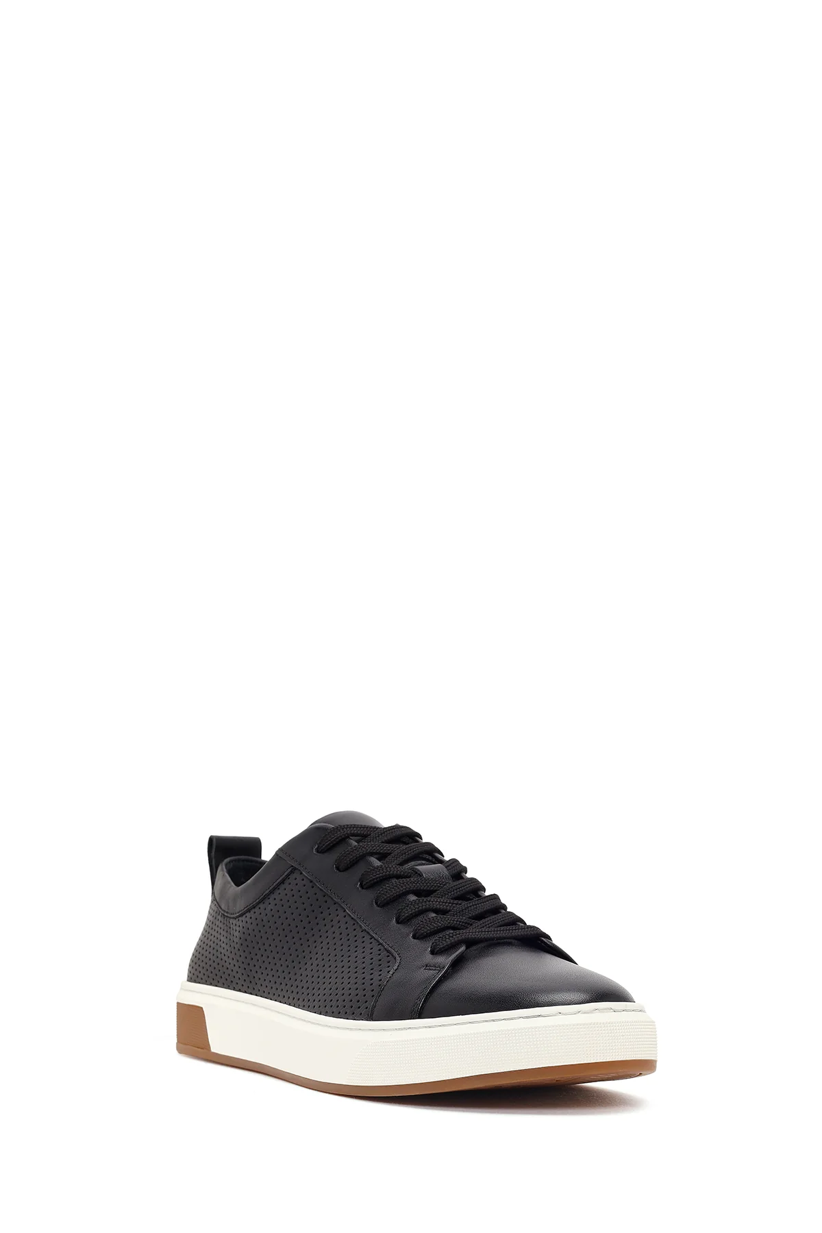 Erkek Siyah Bağcıklı Kalın Tabanlı Deri Sneaker - Image 7