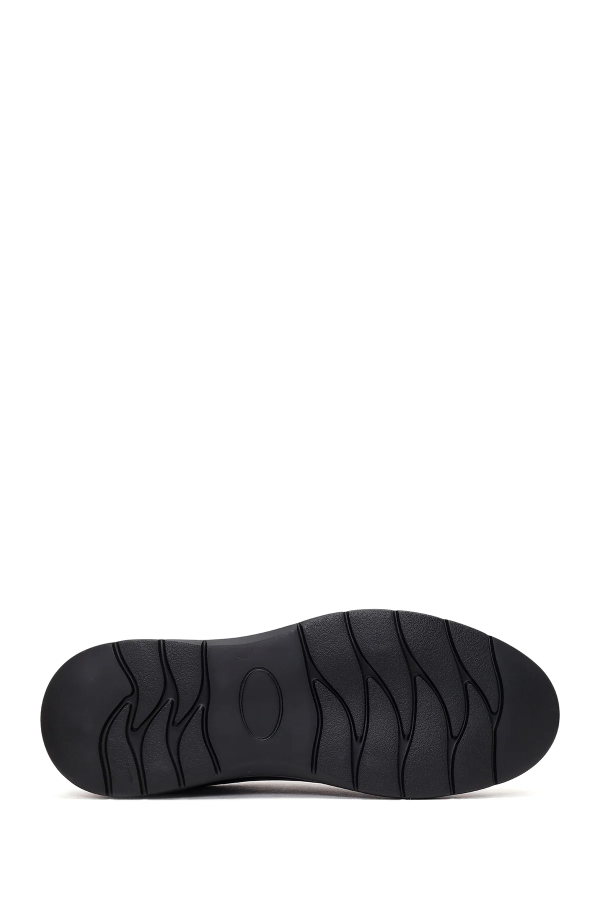 Erkek Siyah Bağcıklı Kalın Tabanlı Deri Sneaker - Image 6