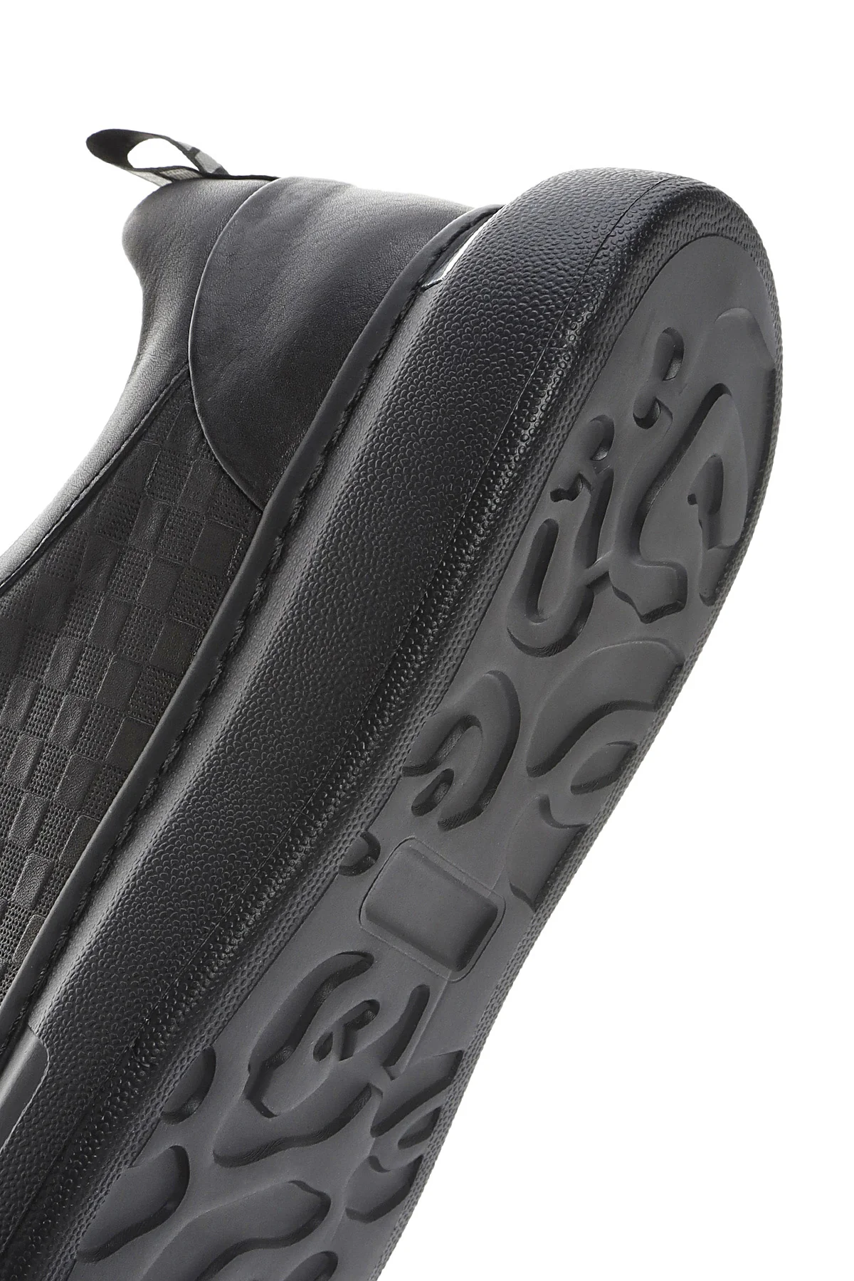 Erkek Siyah Bağcıklı Kalın Tabanlı Deri Sneaker - Image 9