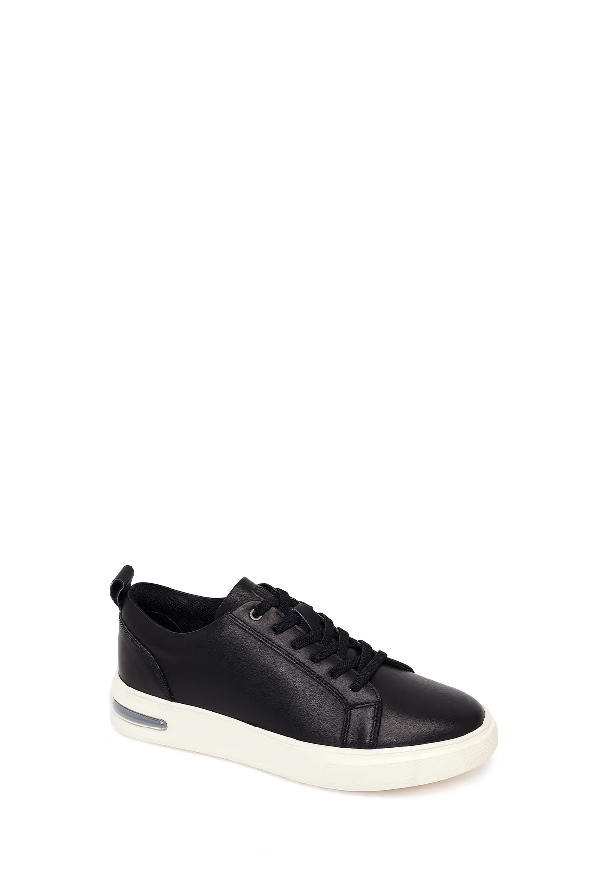 Erkek Siyah Bağcıklı Kalın Tabanlı Deri Sneaker - Image 7