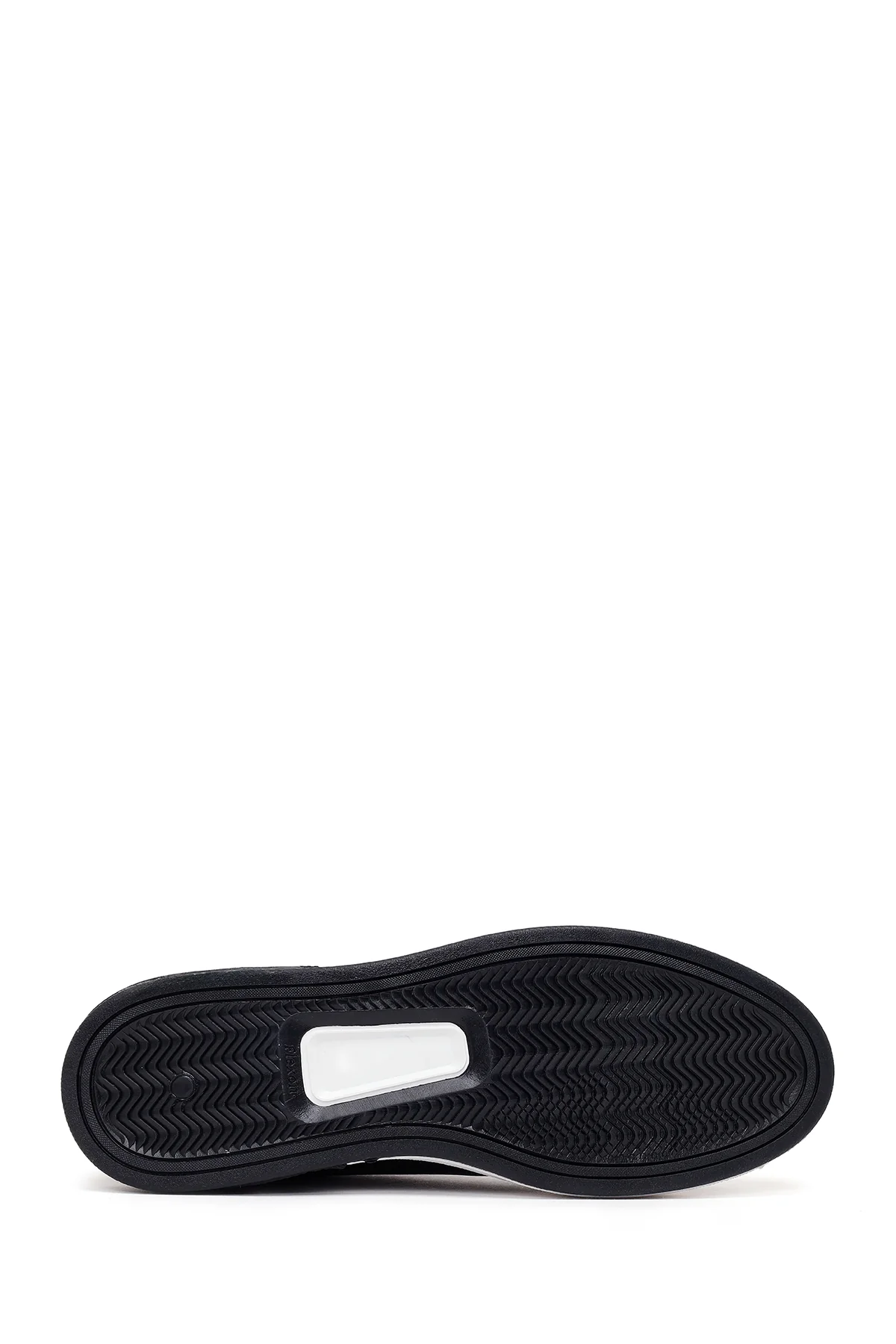 Erkek Siyah Bağcıklı Kalın Tabanlı Deri Sneaker - Image 5