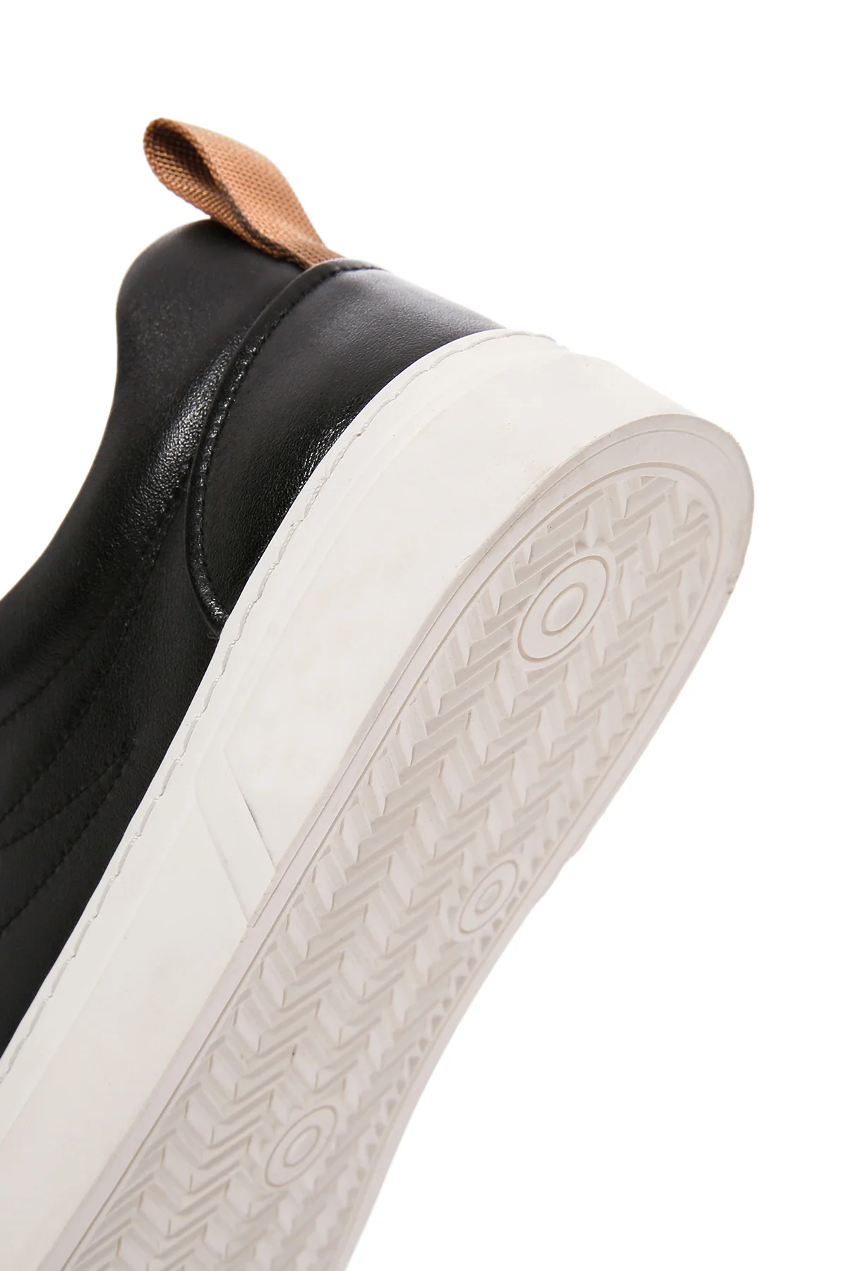 Erkek Siyah Bağcıklı Kalın Tabanlı Deri Sneaker - Image 9