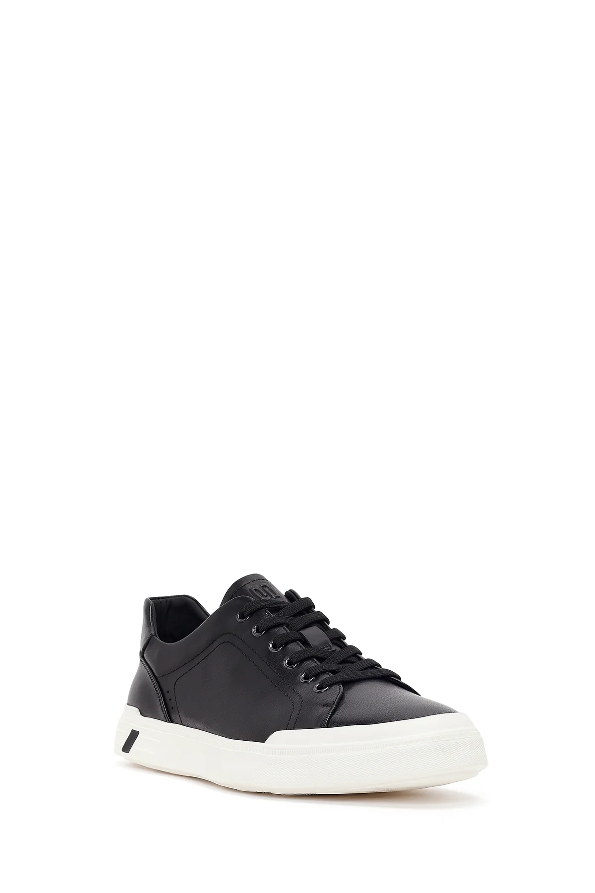 Erkek Siyah Bağcıklı Kalın Tabanlı Deri Sneaker - Image 7