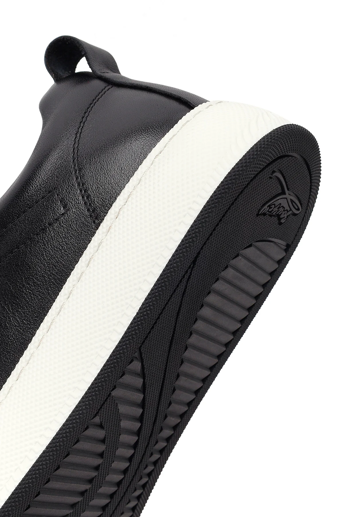 Erkek Siyah Bağcıklı Kalın Tabanlı Deri Sneaker - Image 8
