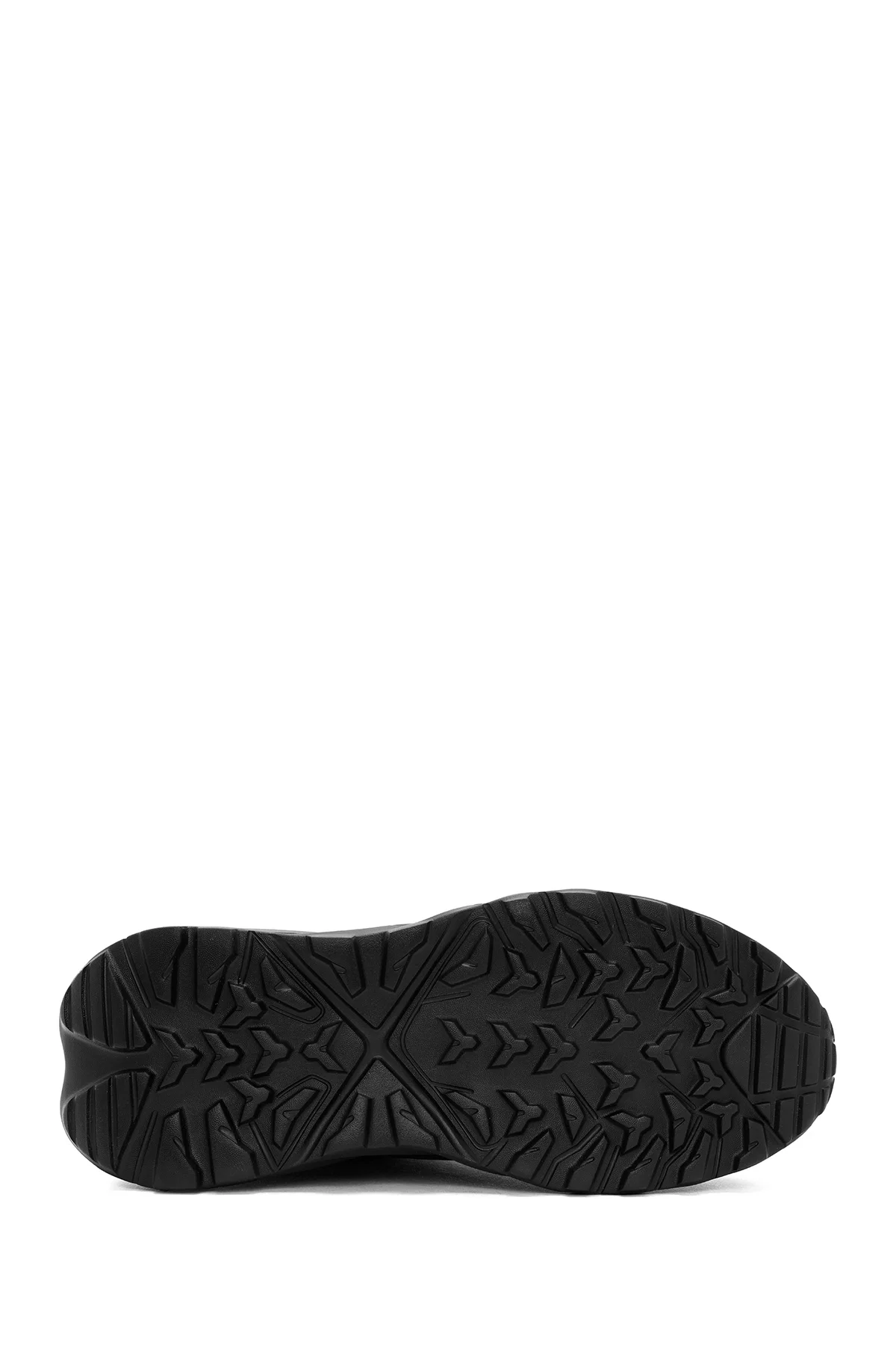 Erkek Siyah Bağcıklı Kalın Tabanlı Kumaş Sneaker - Image 4