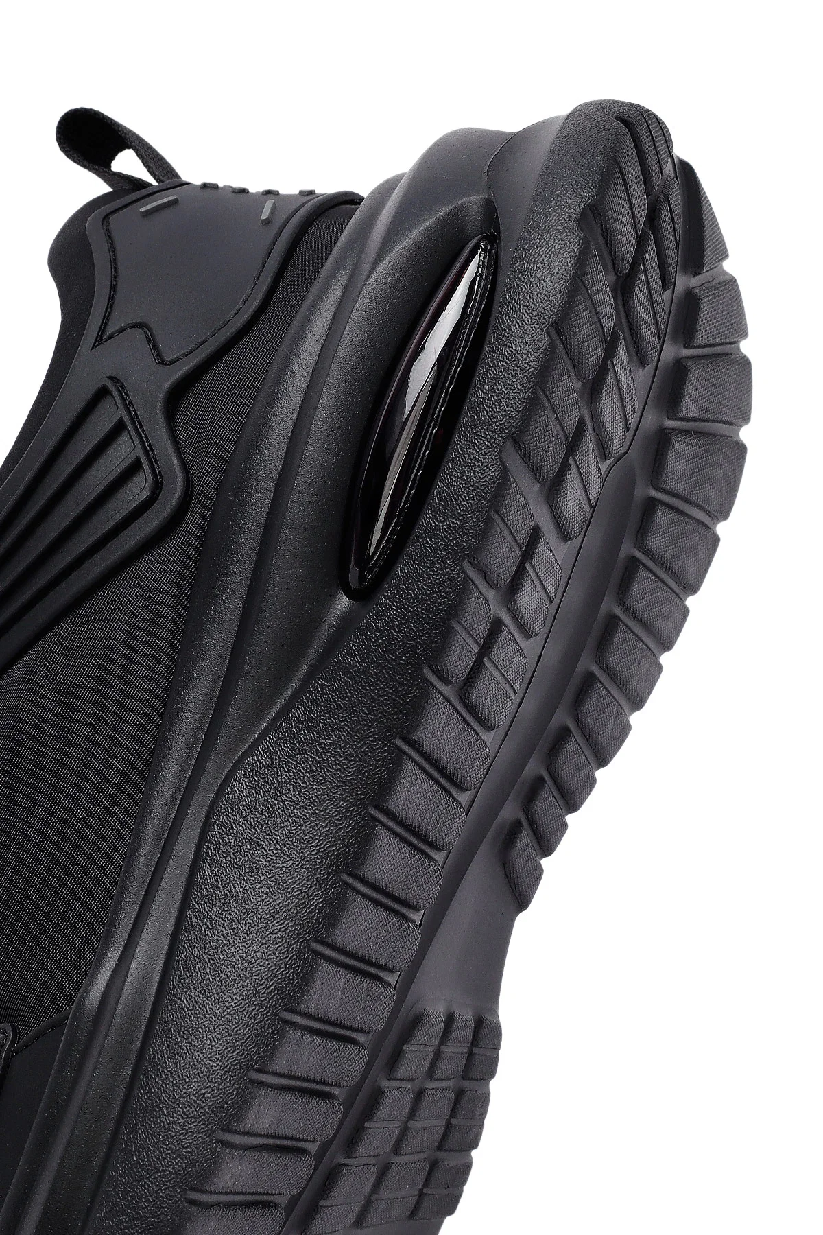 Erkek Siyah Bağcıklı Kalın Tabanlı Kumaş Sneaker - Image 8