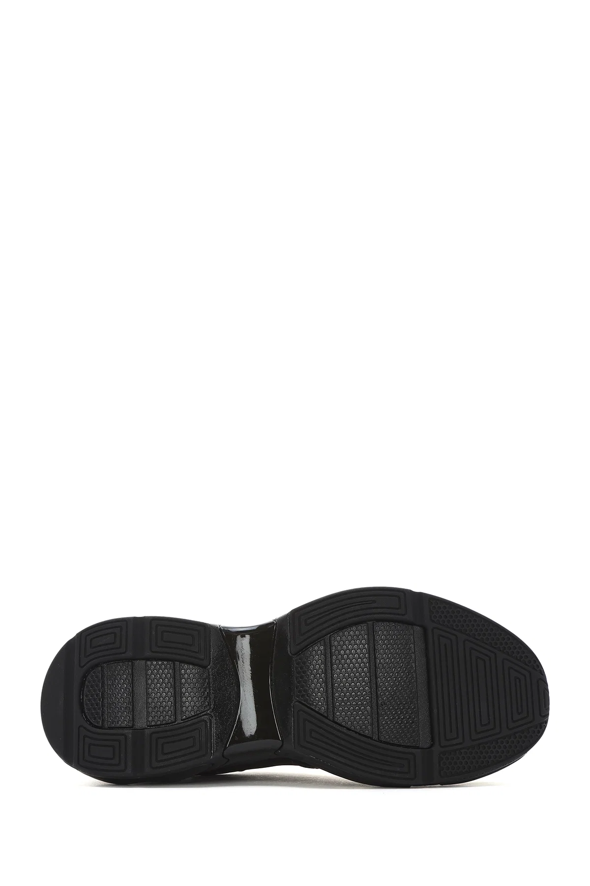 Erkek Siyah Bağcıklı Kalın Tabanlı Kumaş Sneaker - Image 4
