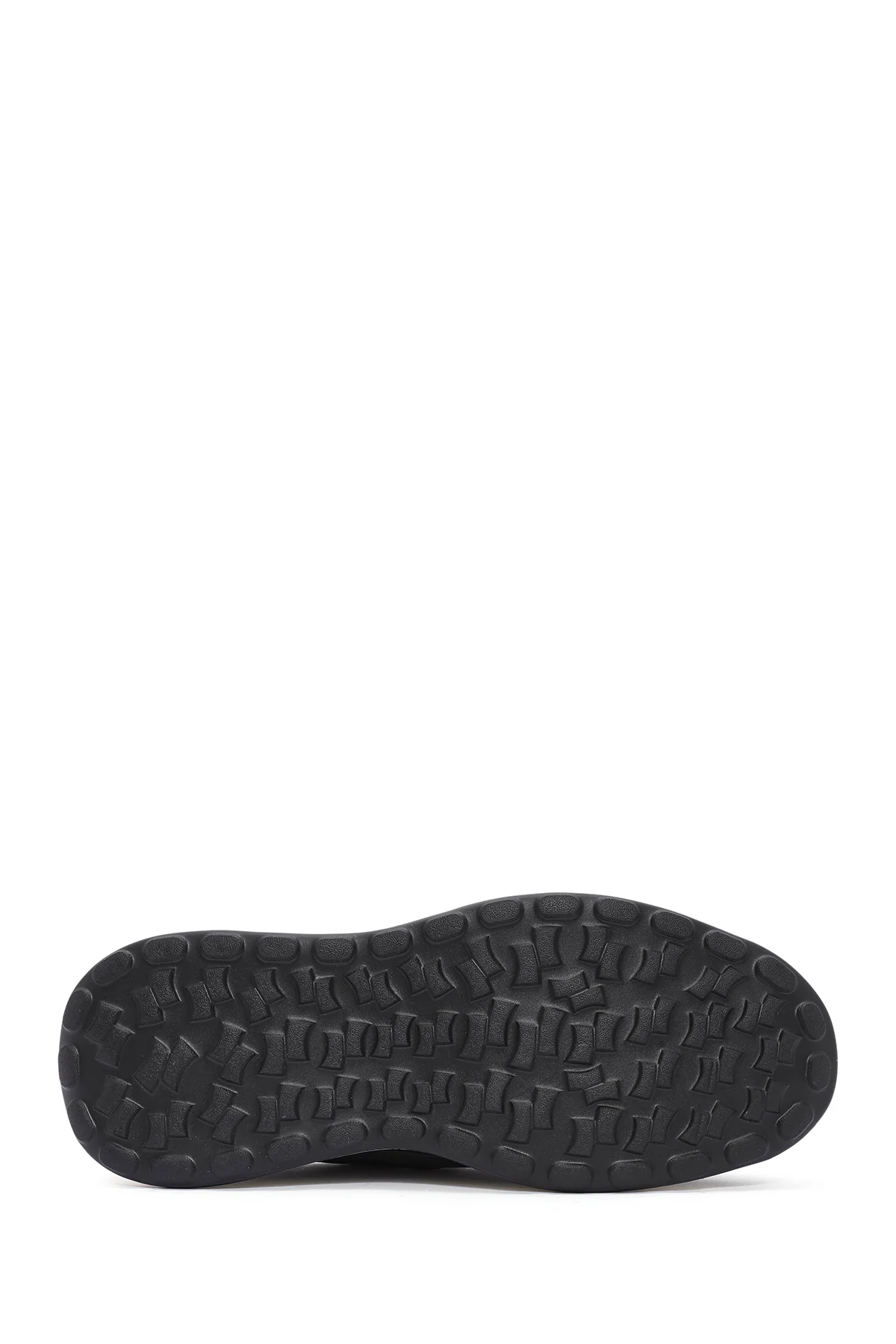 Erkek Siyah Bağcıklı Kalın Tabanlı Kumaş Sneaker - Image 5
