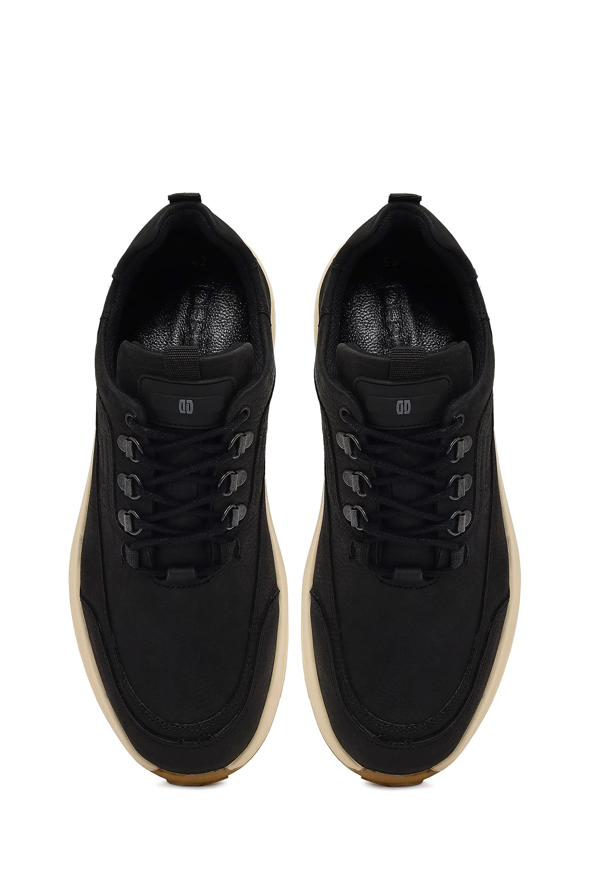 Erkek Siyah Bağcıklı Kalın Tabanlı Nubuk Deri Casual Sneaker - Image 7