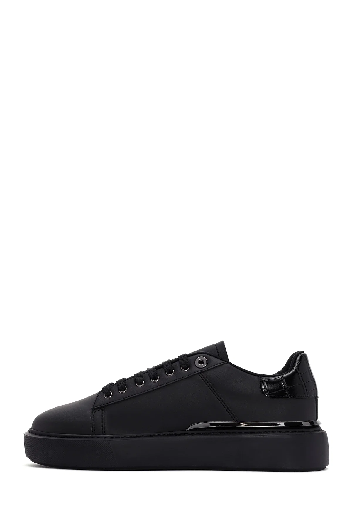 Erkek Siyah Bağcıklı Kalın Tabanlı Sneaker - Image 2