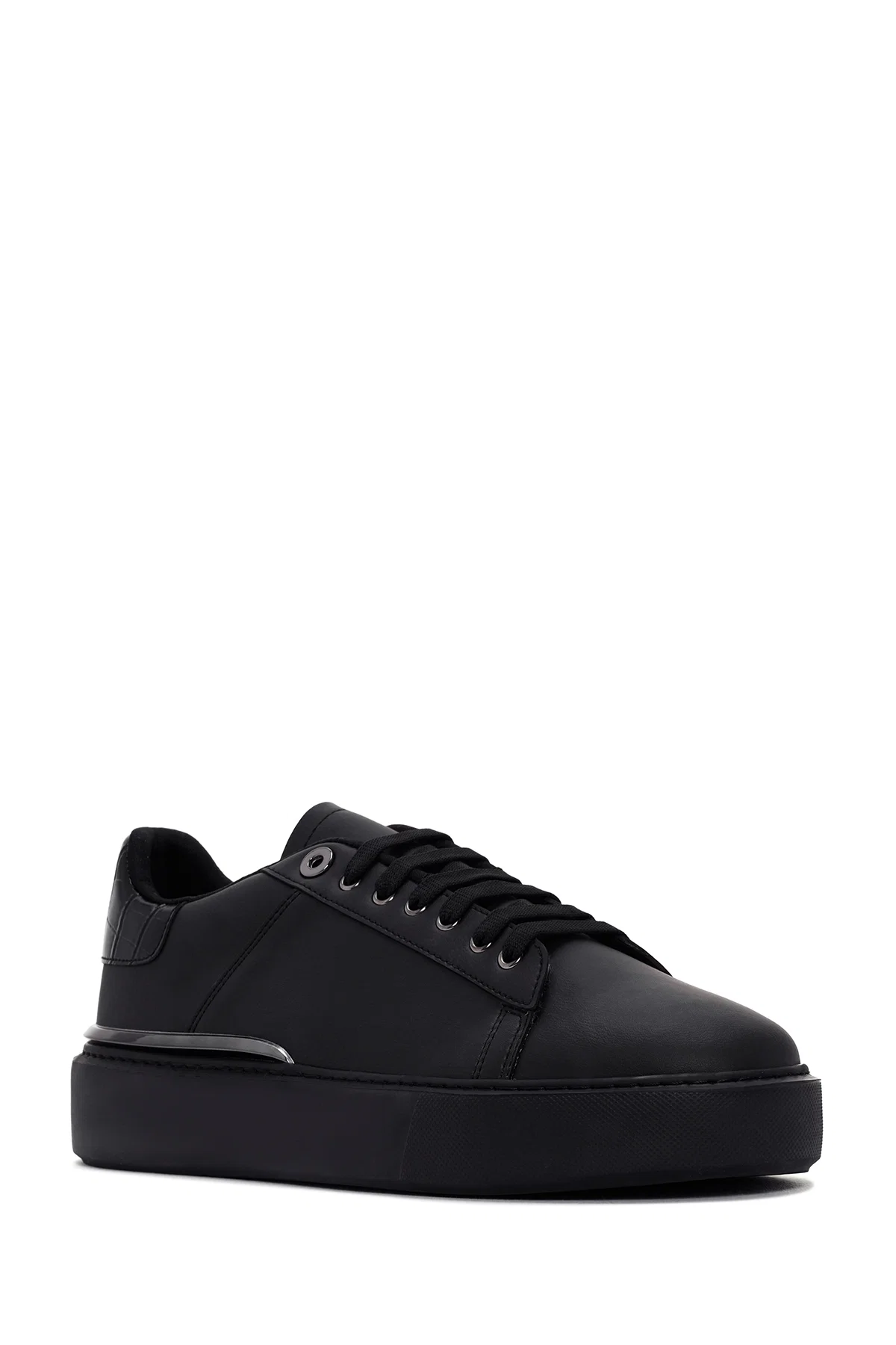 Erkek Siyah Bağcıklı Kalın Tabanlı Sneaker - Image 6