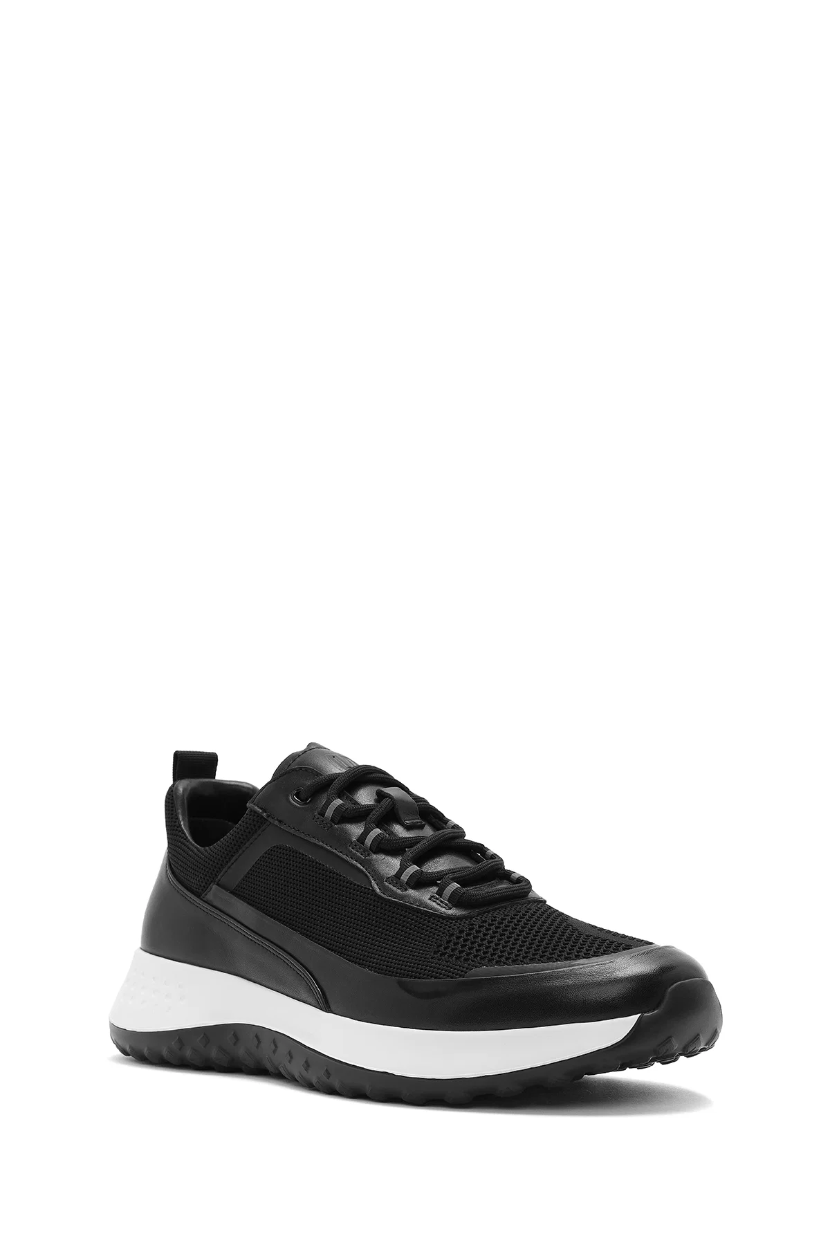 Erkek Siyah Bağcıklı Kalın Tabanlı Sneaker - Image 6