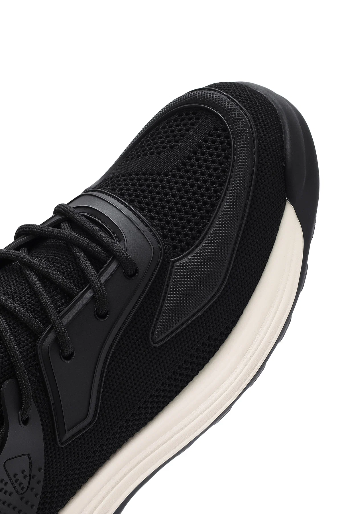 Erkek Siyah Bağcıklı Kalın Tabanlı Sneaker - Image 10