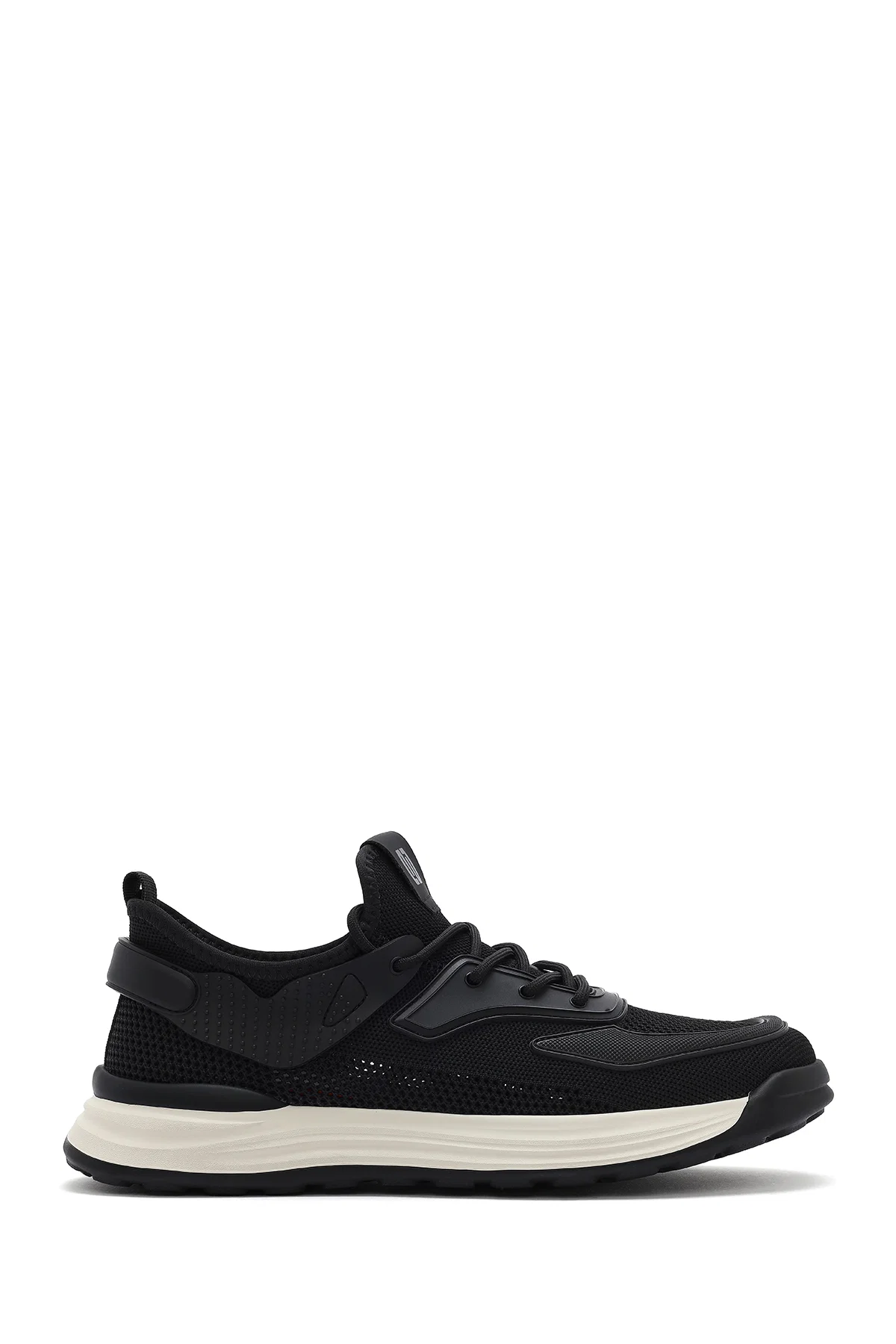 Erkek Siyah Bağcıklı Kalın Tabanlı Sneaker - Image 2