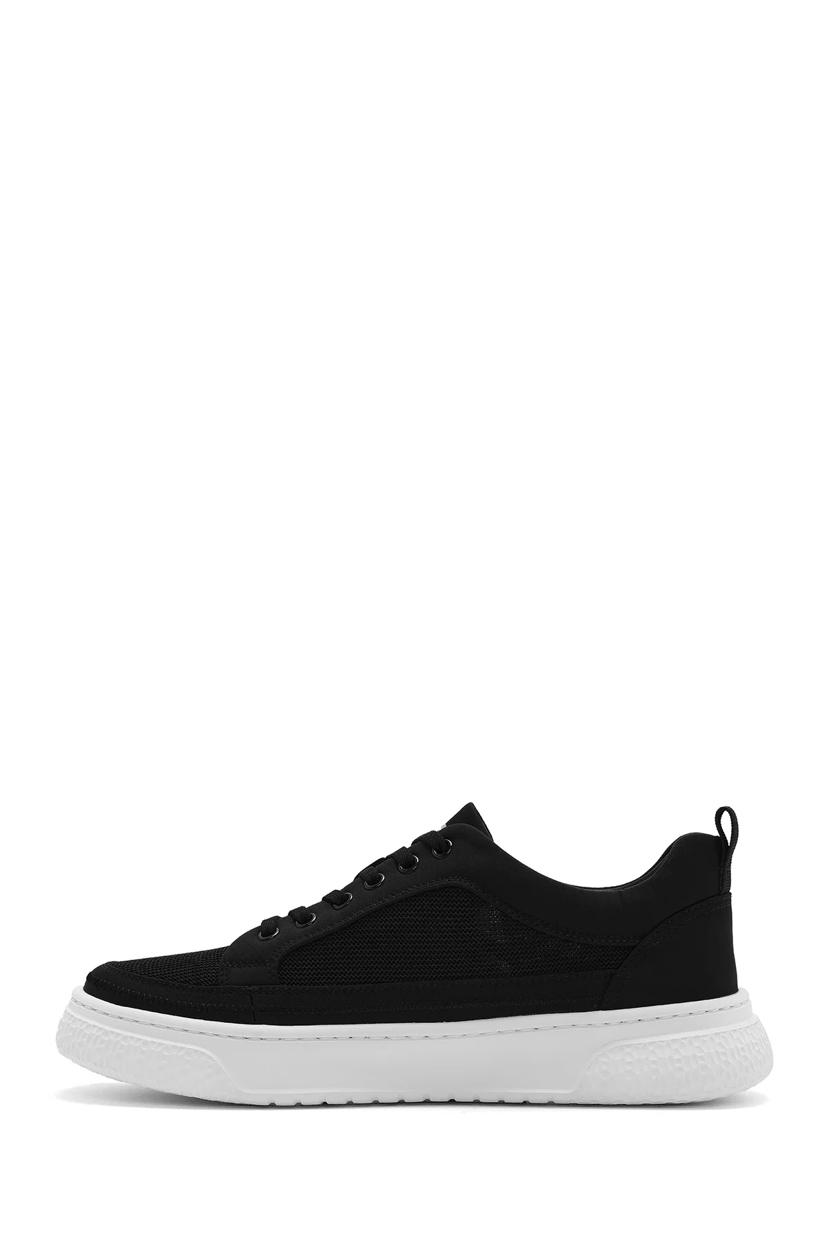 Erkek Siyah Bağcıklı Kalın Tabanlı Sneaker - Image 2