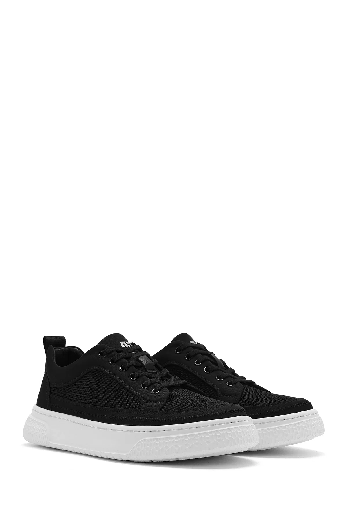 Erkek Siyah Bağcıklı Kalın Tabanlı Sneaker - Image 3