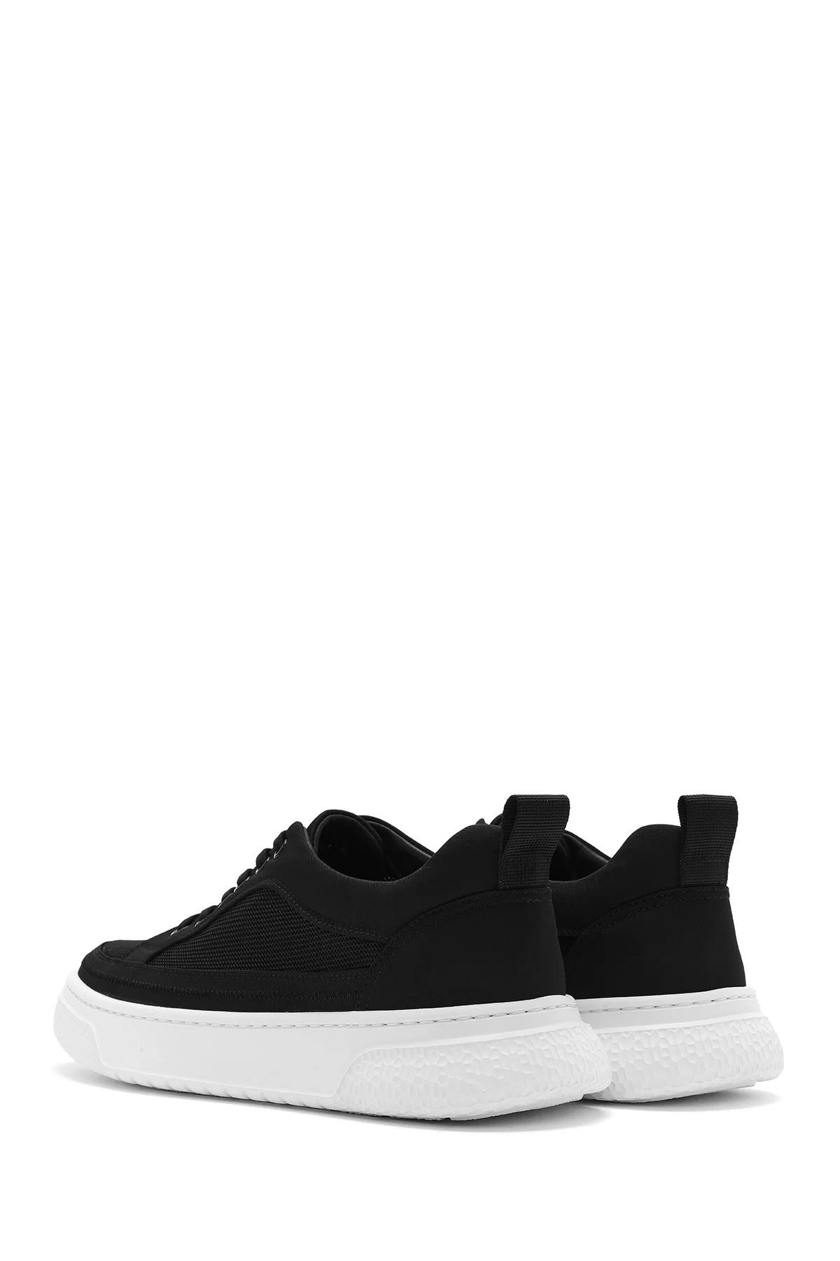 Erkek Siyah Bağcıklı Kalın Tabanlı Sneaker - Image 5
