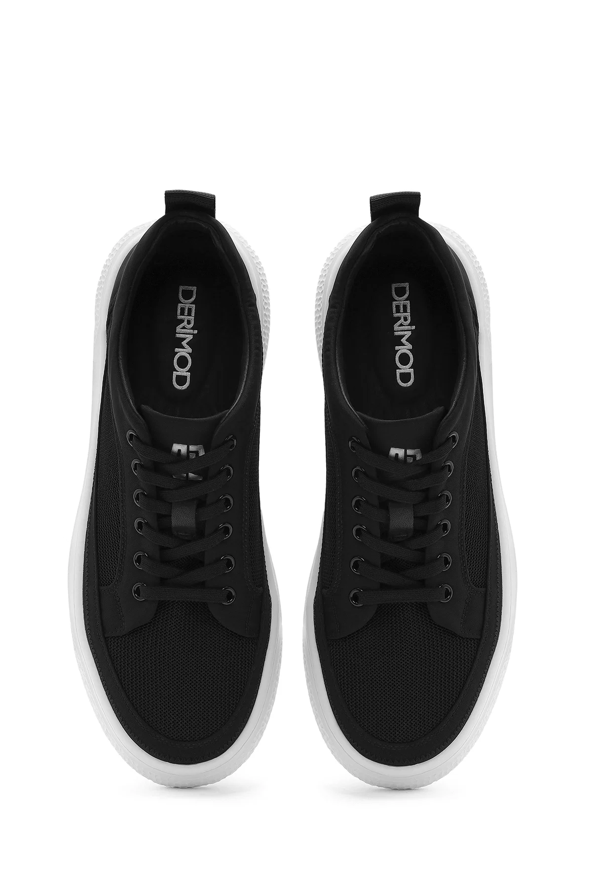 Erkek Siyah Bağcıklı Kalın Tabanlı Sneaker - Image 7