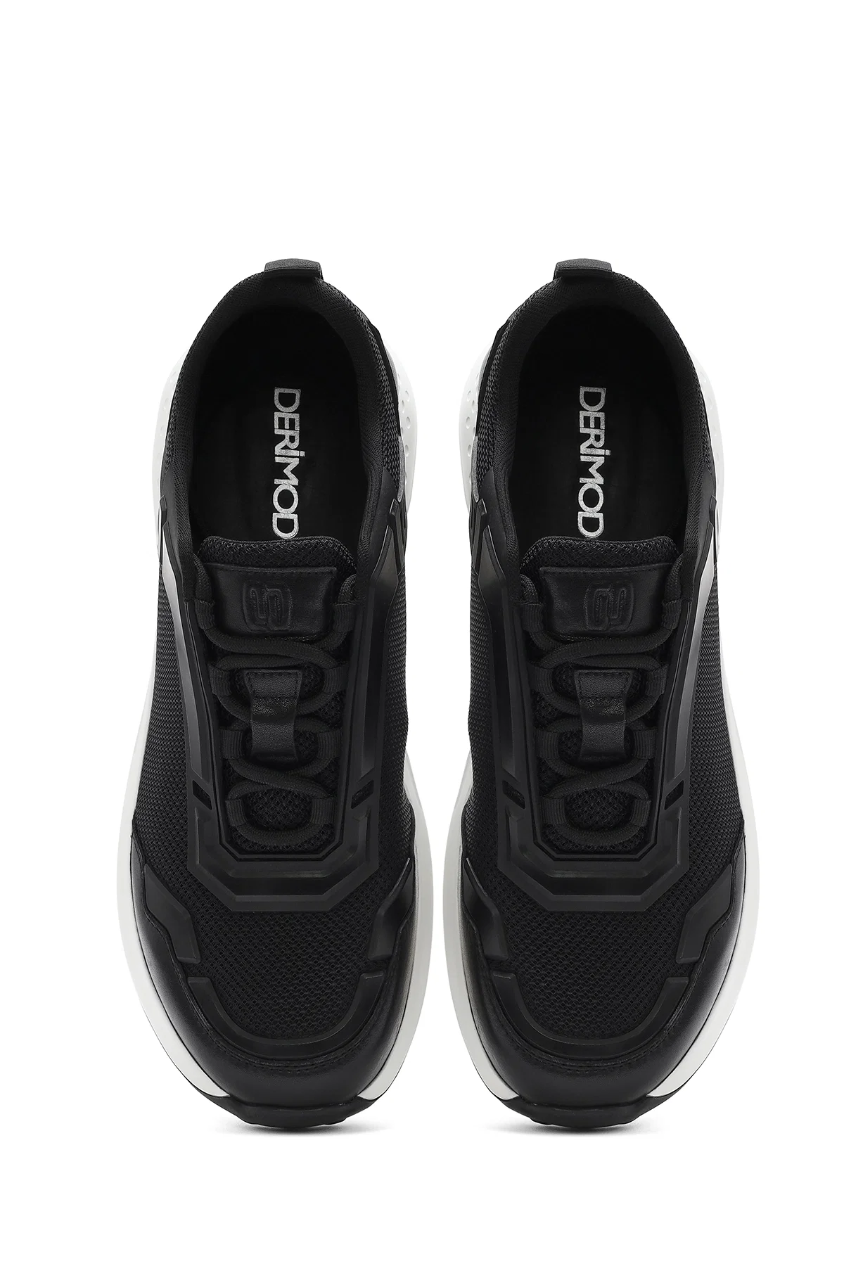 Erkek Siyah Bağcıklı Kalın Tabanlı Sneaker - Image 7